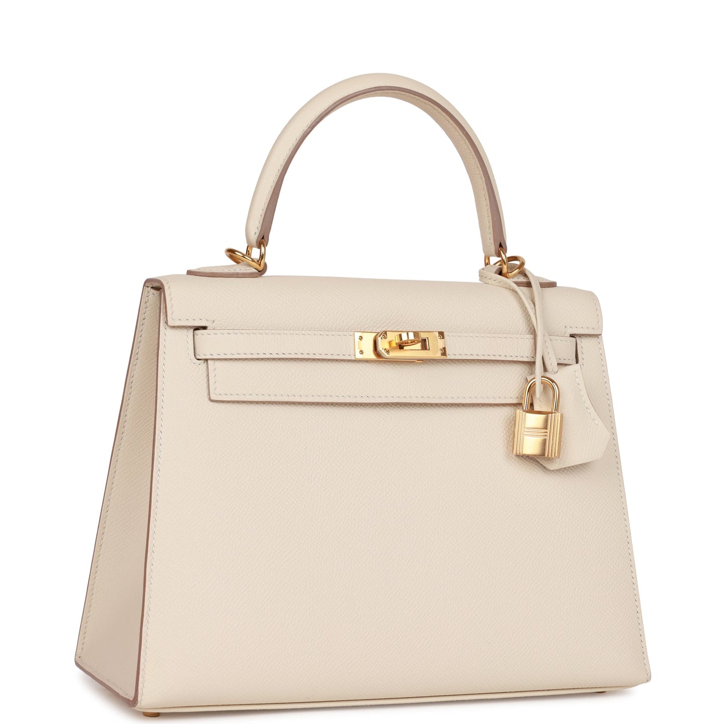 Hermes Kelly Sellier Craie Epsom Hardware Handbag Gold Travel Bag Gold Hardware