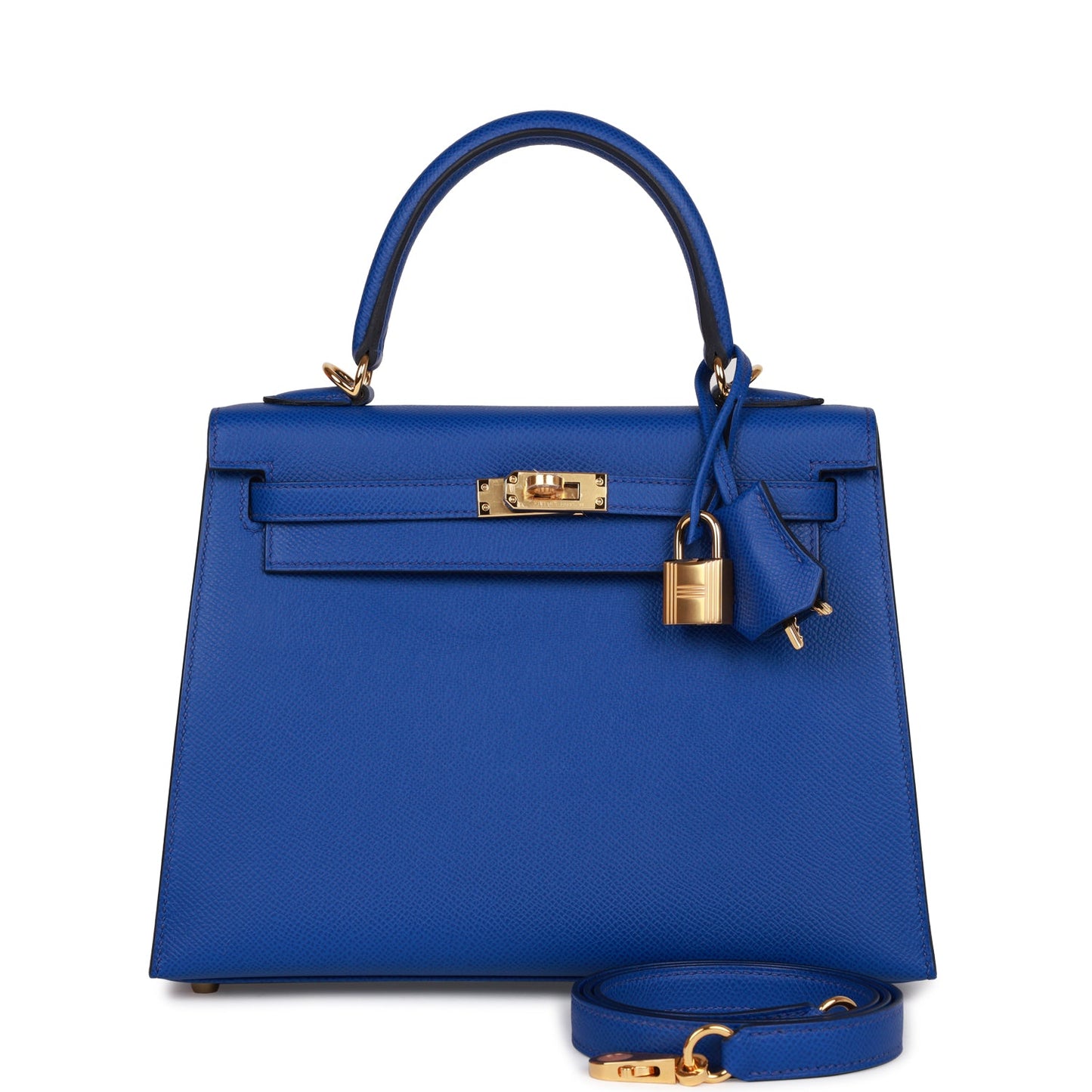 Hermes Kelly Sellier Bleu Royal Epsom Hardware Handbag Gold Travel Bag