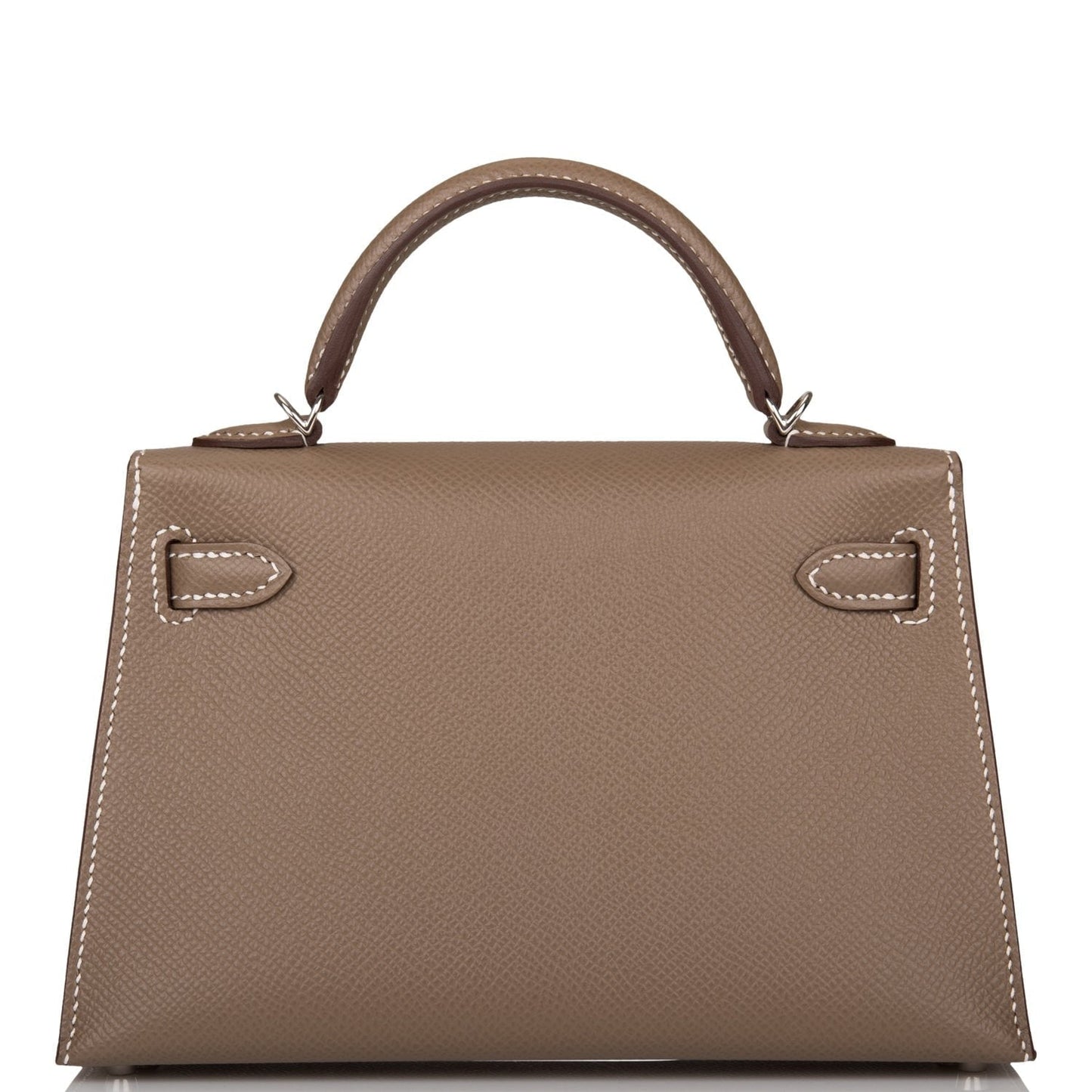 Hermes Kelly Sellier Etoupe Epsom Palladium Hardware Handbag Travel Bag 6