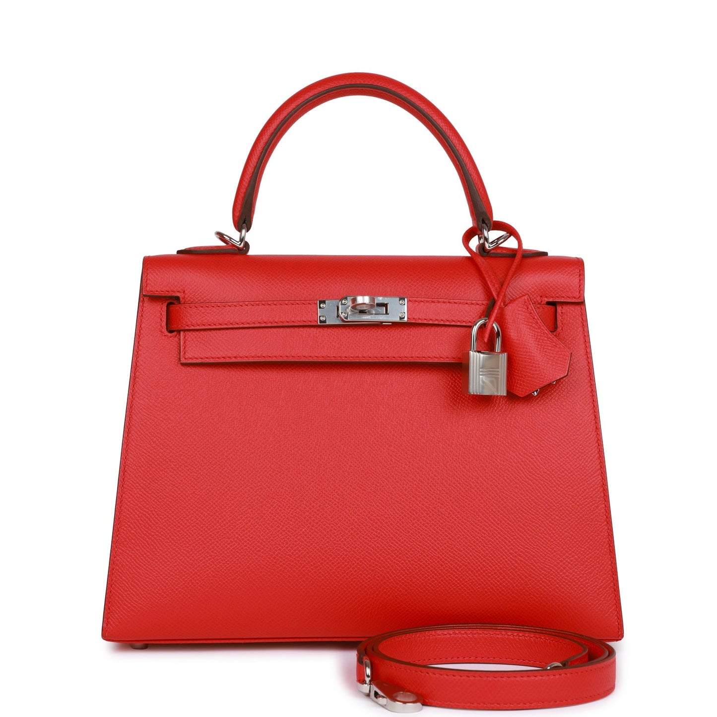 Hermes Kelly Sellier Rouge De Coeur Verso Epsom Palladium Travel Bag