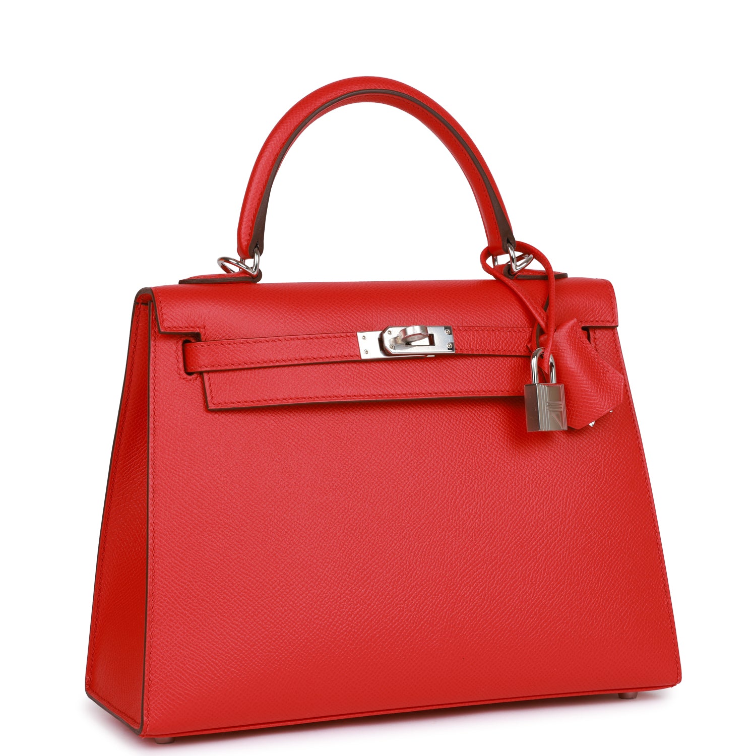 Hermes Kelly Sellier Rouge De Coeur Verso Epsom Palladium Travel Bag