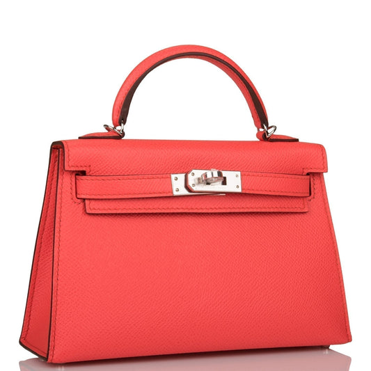 Hermes Kelly Sellier Rose Texas Epsom Palladium Hardware Travel Bag Hardware 1