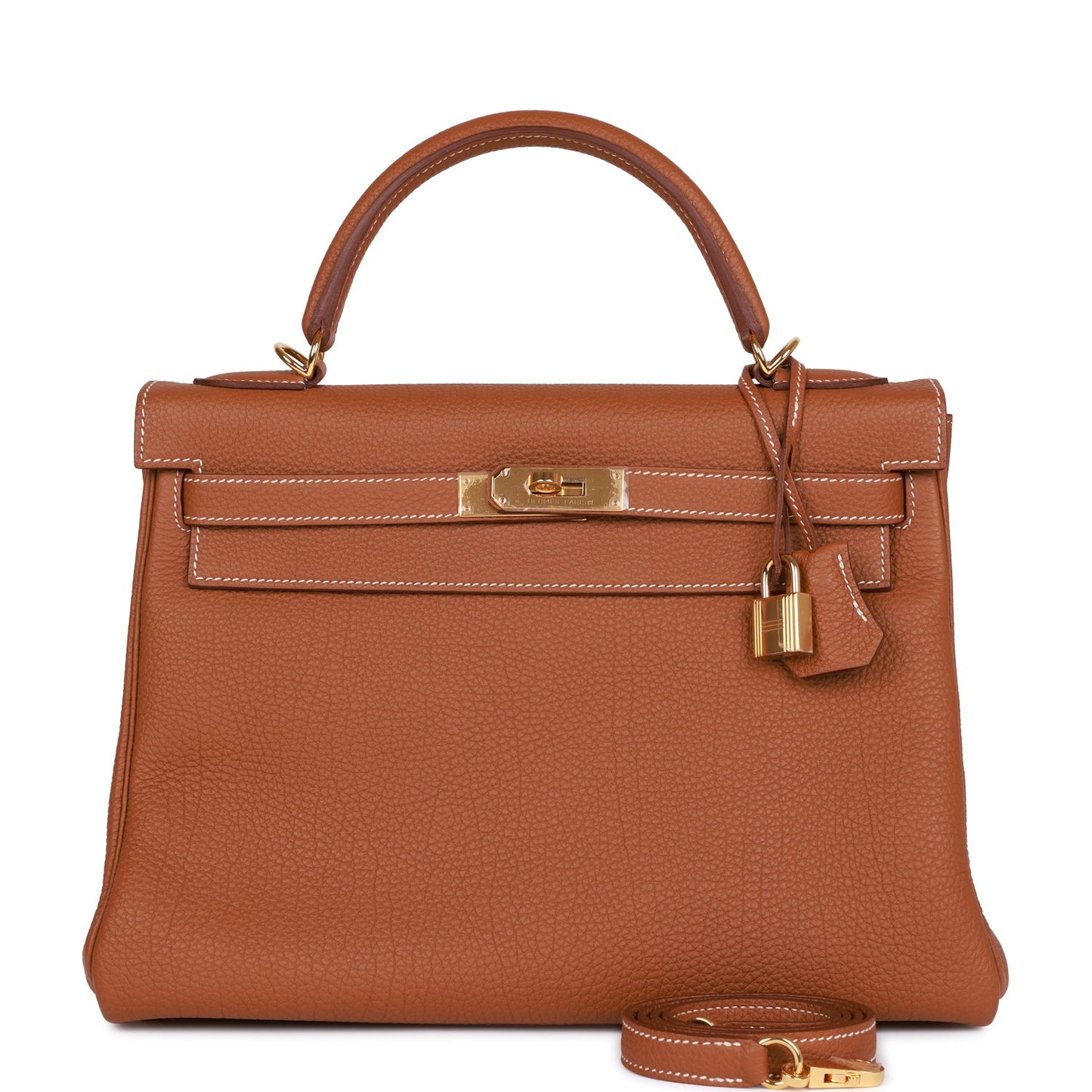 Hermes Kelly Retourne Togo Hardware Handbag Gold Travel Bag