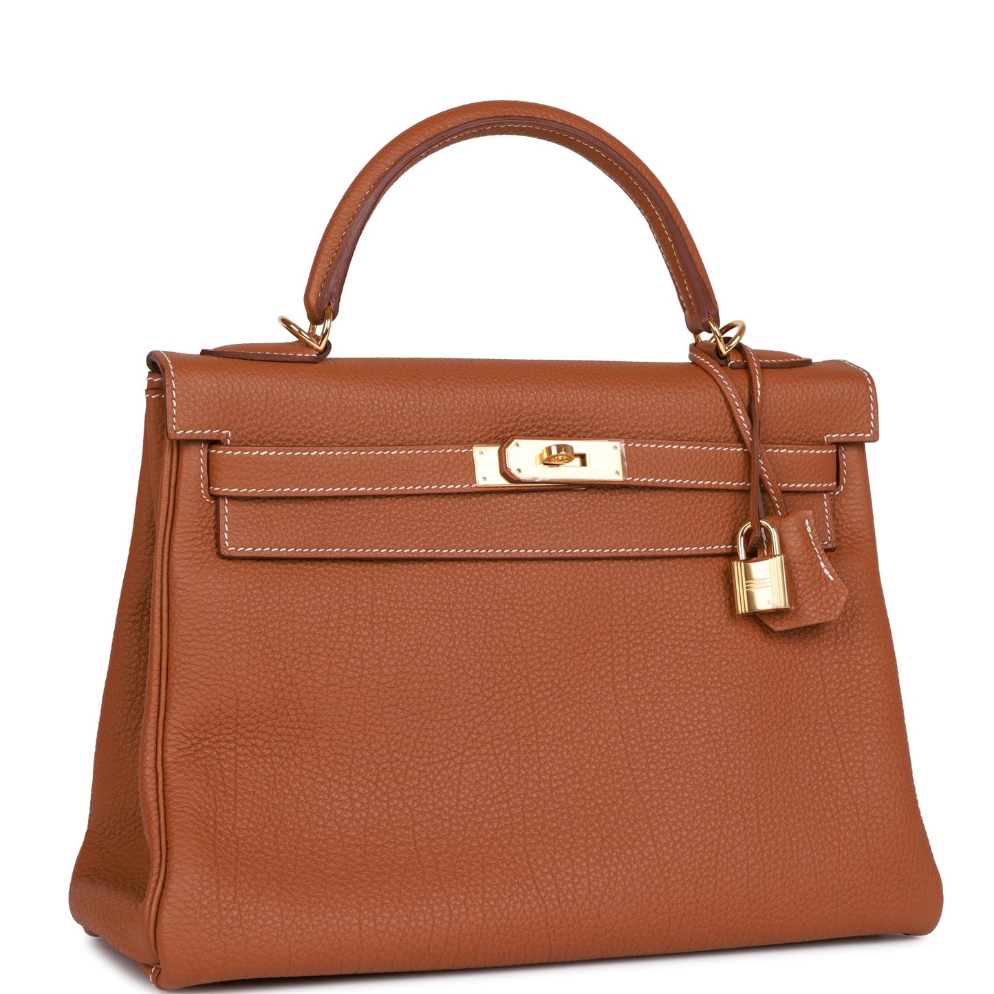 Hermes Kelly Retourne Togo Hardware Handbag Gold Travel Bag