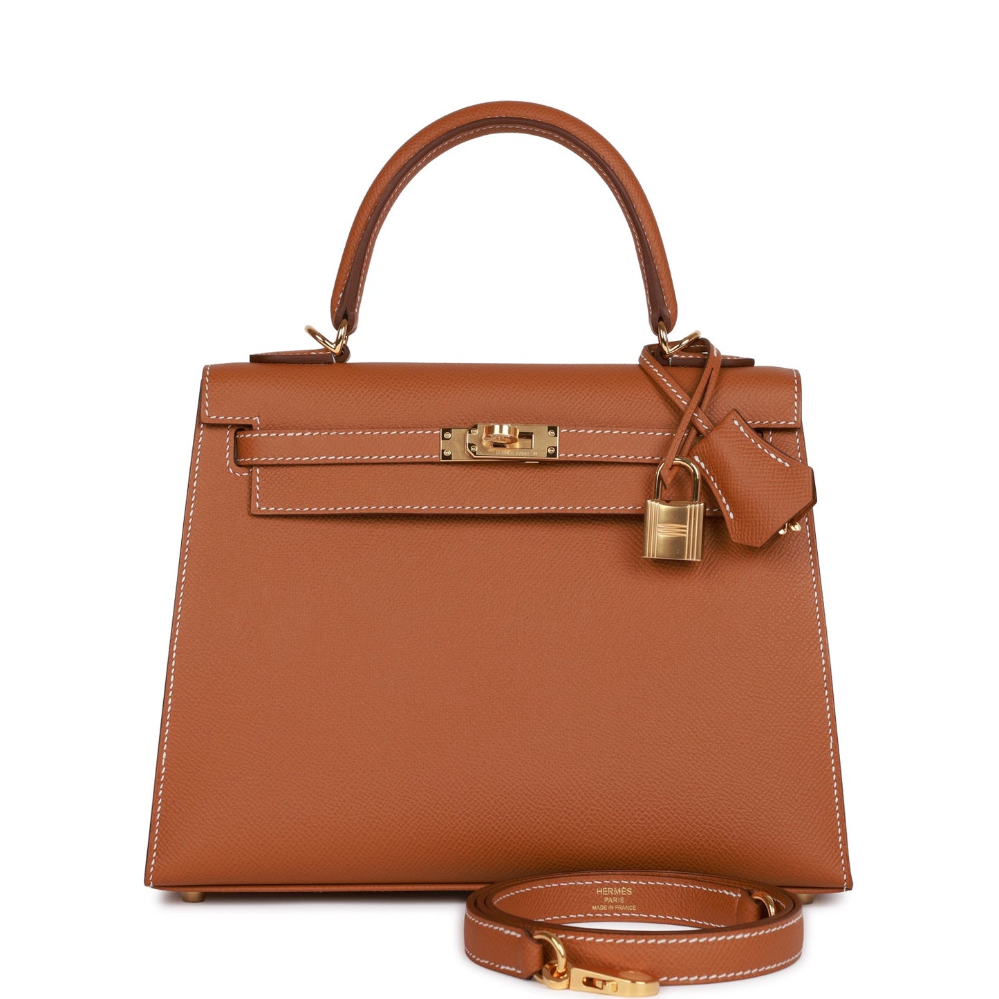Hermes Kelly Sellier Epsom Hardware Handbag Gold Travel Bag 18