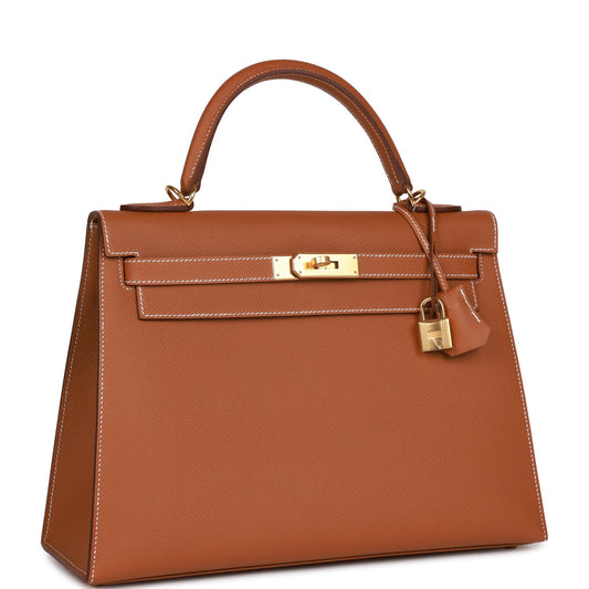 Hermes Kelly Sellier Epsom Hardware Handbag Gold Travel Bag Gold Hardware