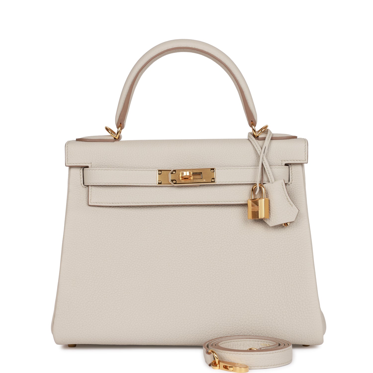 Hermes Kelly Retourne Beton Togo Hardware Handbag Gold Travel Bag