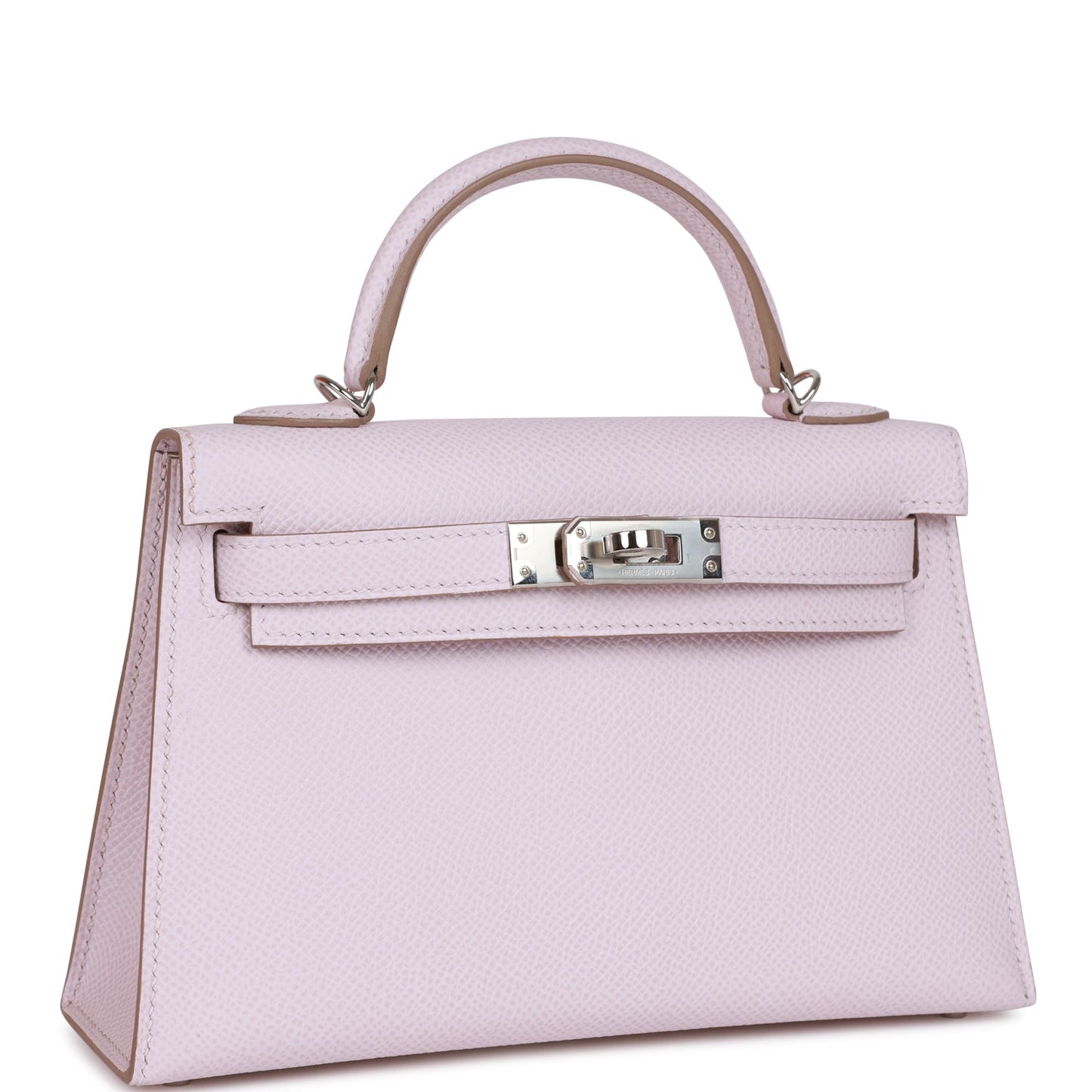 Hermes Kelly Sellier Mauve Pale Epsom Palladium Hardware Handbag Travel Bag Epsom Palladium Hardware