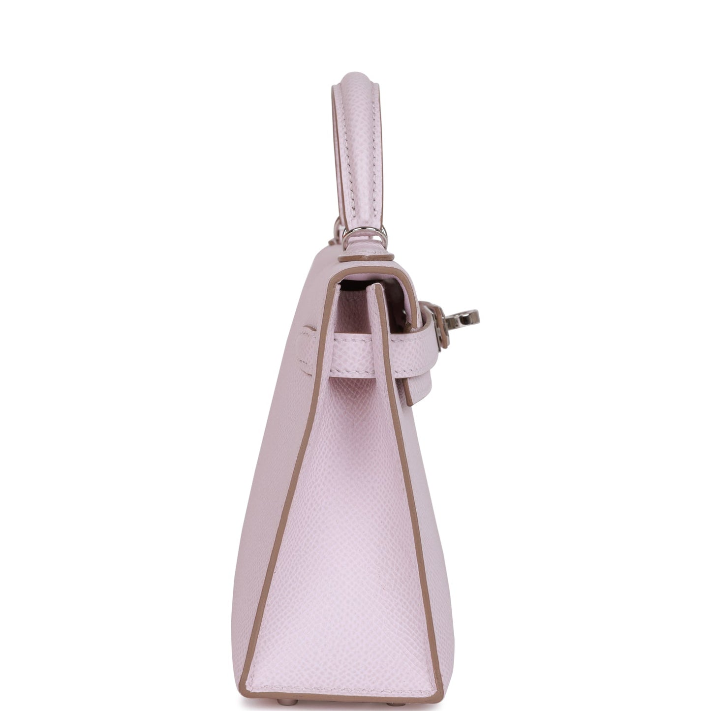 Hermes Kelly Sellier Mauve Pale Epsom Palladium Hardware Handbag Travel Bag Epsom Palladium Hardware