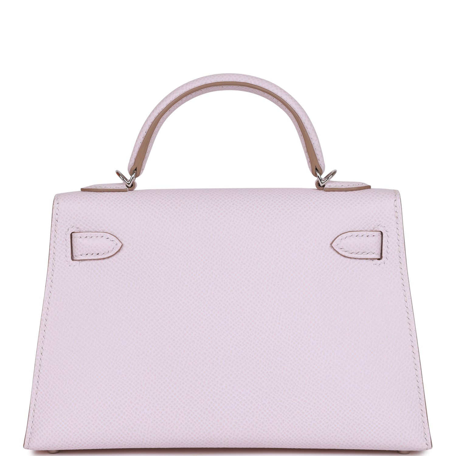 Hermes Kelly Sellier Mauve Pale Epsom Palladium Hardware Handbag Travel Bag Epsom Palladium Hardware