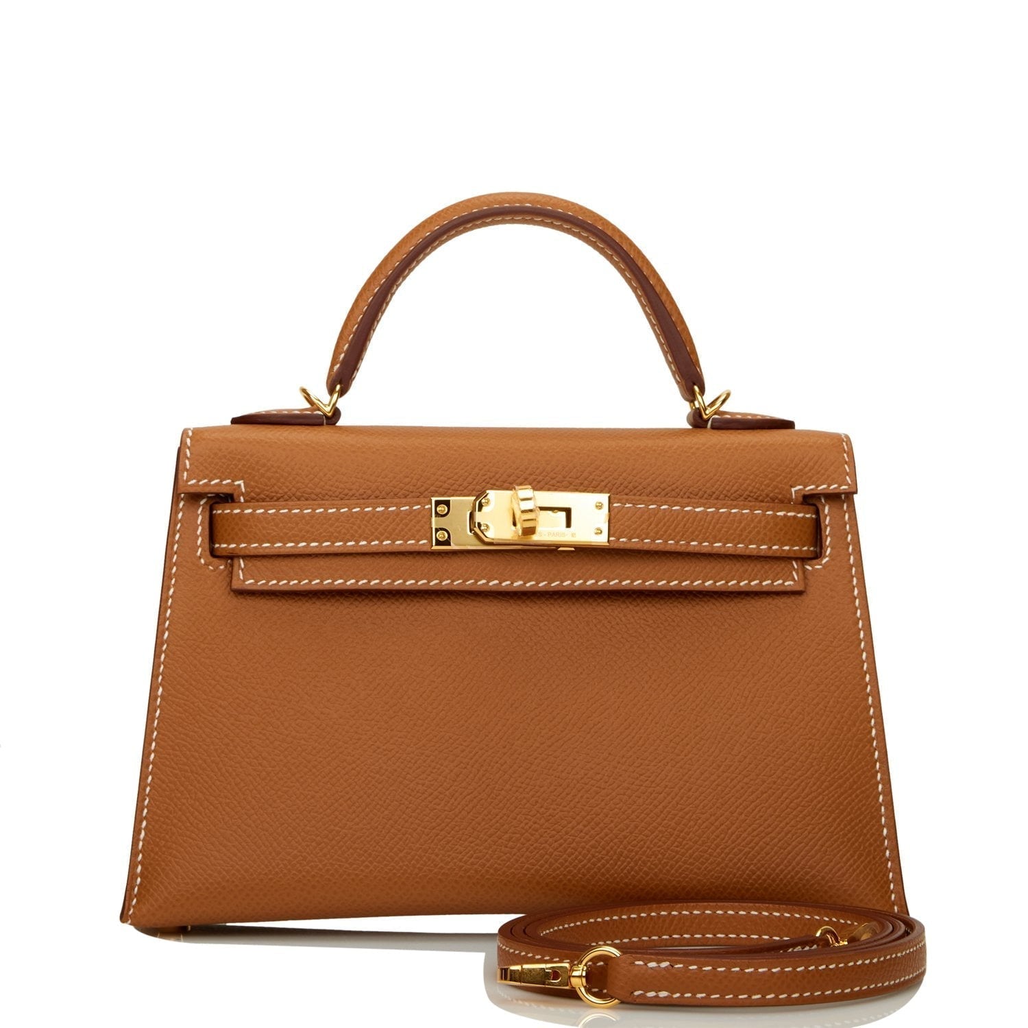 Hermes Kelly Sellier Epsom Hardware Handbag Gold Travel Bag 20
