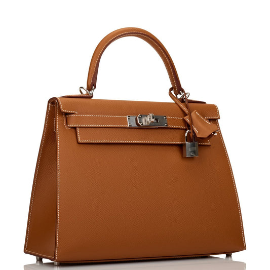 Hermes Kelly Sellier Epsom Palladium Hardware Handbag Gold Travel Bag Hardware 1