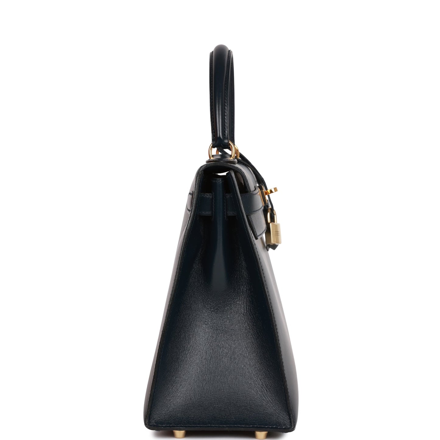 Hermes Kelly Sellier Bleu Marine Box Hardware Handbag Gold Travel Bag