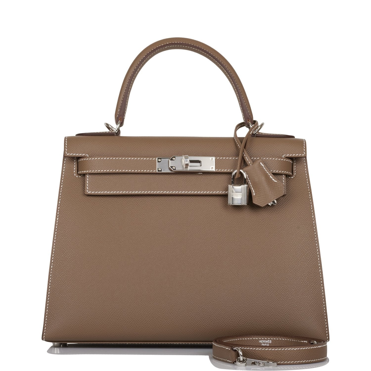 Hermes Kelly Sellier Etoupe Epsom Palladium Hardware Handbag Travel Bag Hardware 3