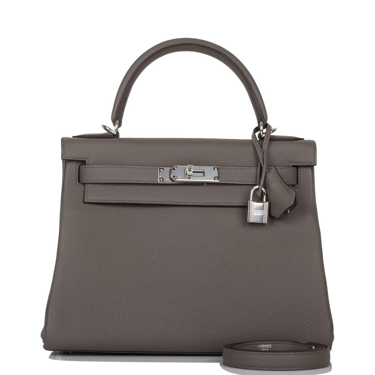 Hermes Kelly Retourne Etain Togo Palladium Hardware Handbag Travel Bag Palladium Hardware
