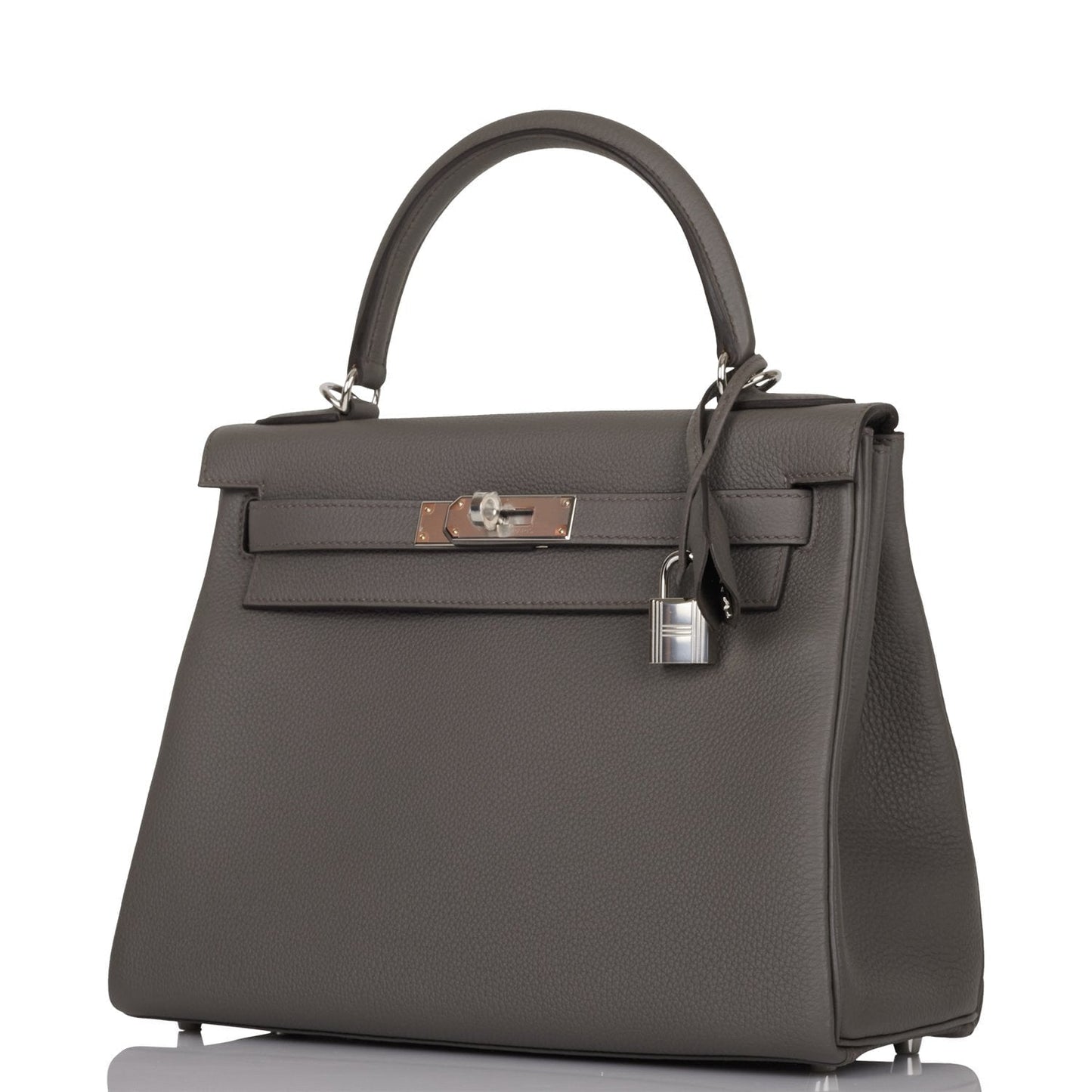 Hermes Kelly Retourne Etain Togo Palladium Hardware Handbag Travel Bag Palladium Hardware