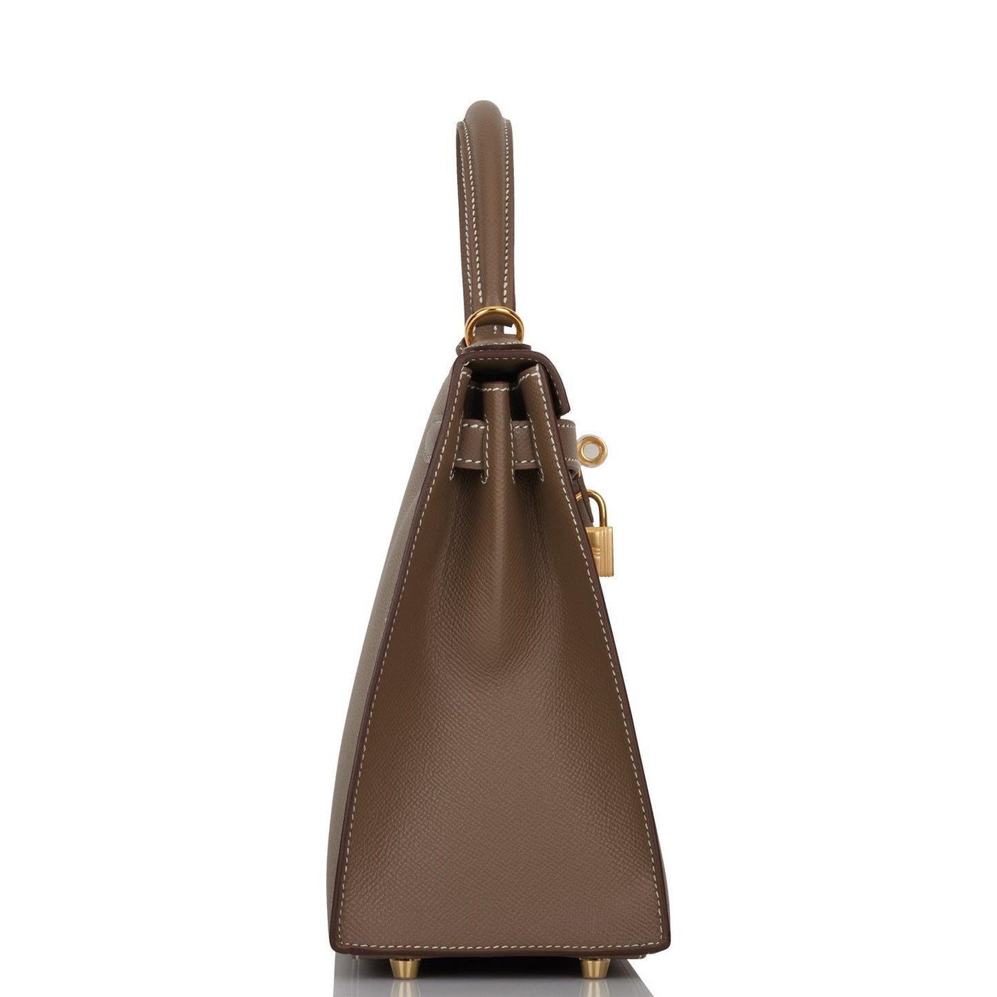 Hermes Kelly Sellier Etoupe Epsom Hardware Handbag Gold Travel Bag