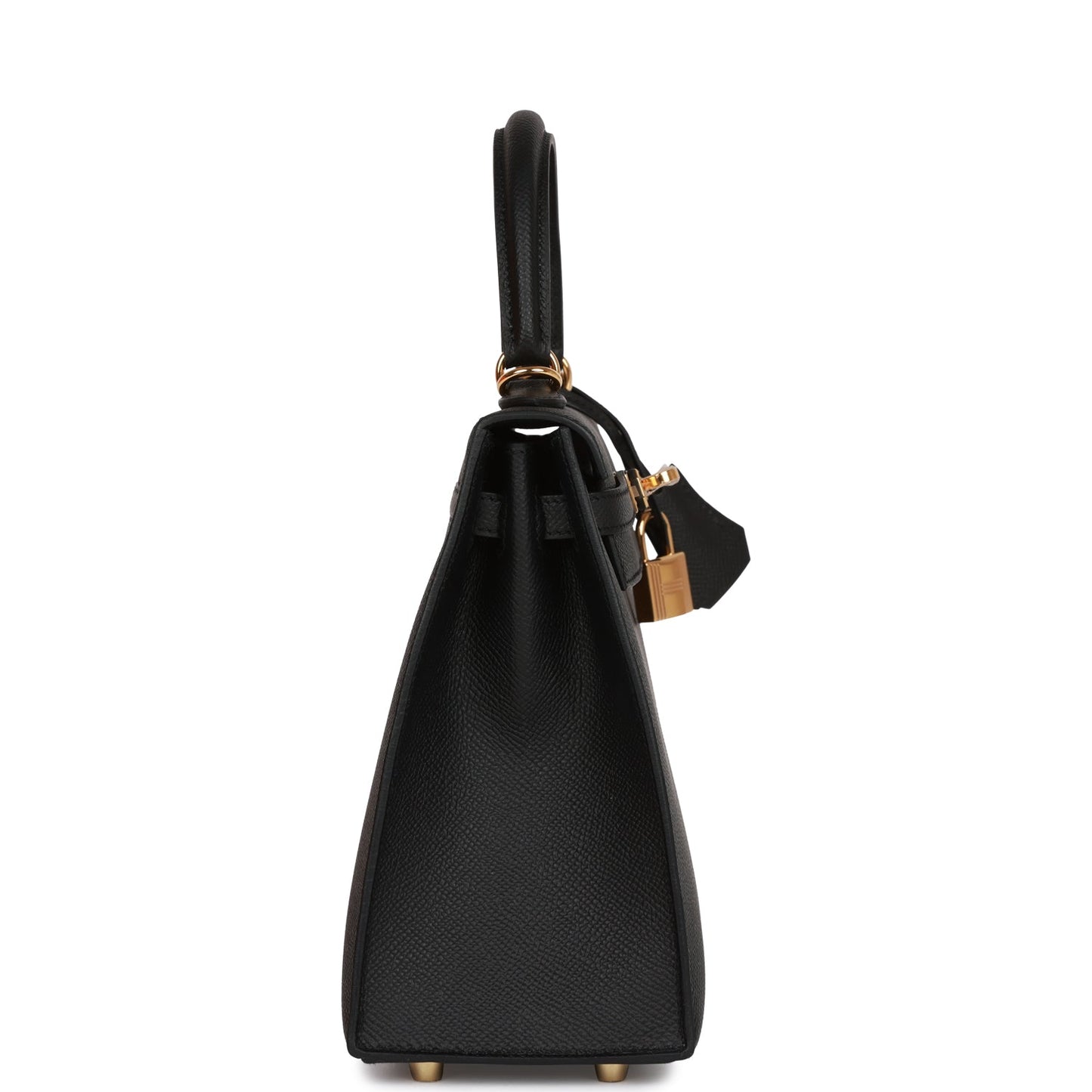 Hermes Kelly Sellier Epsom Hardware Handbag Black Gold Travel Bag 18