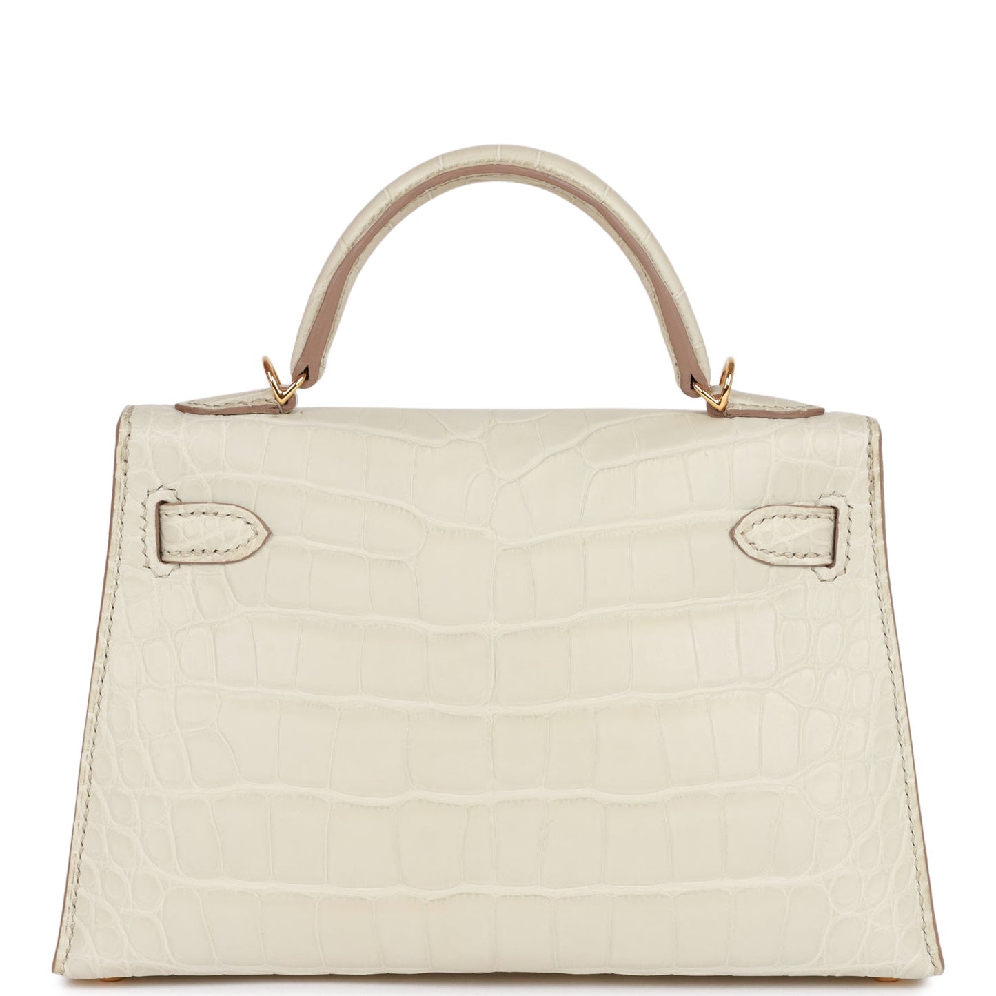Hermes Kelly Sellier Beton Matte Alligator Hardware Handbag Gold Travel Bag Hardware 1