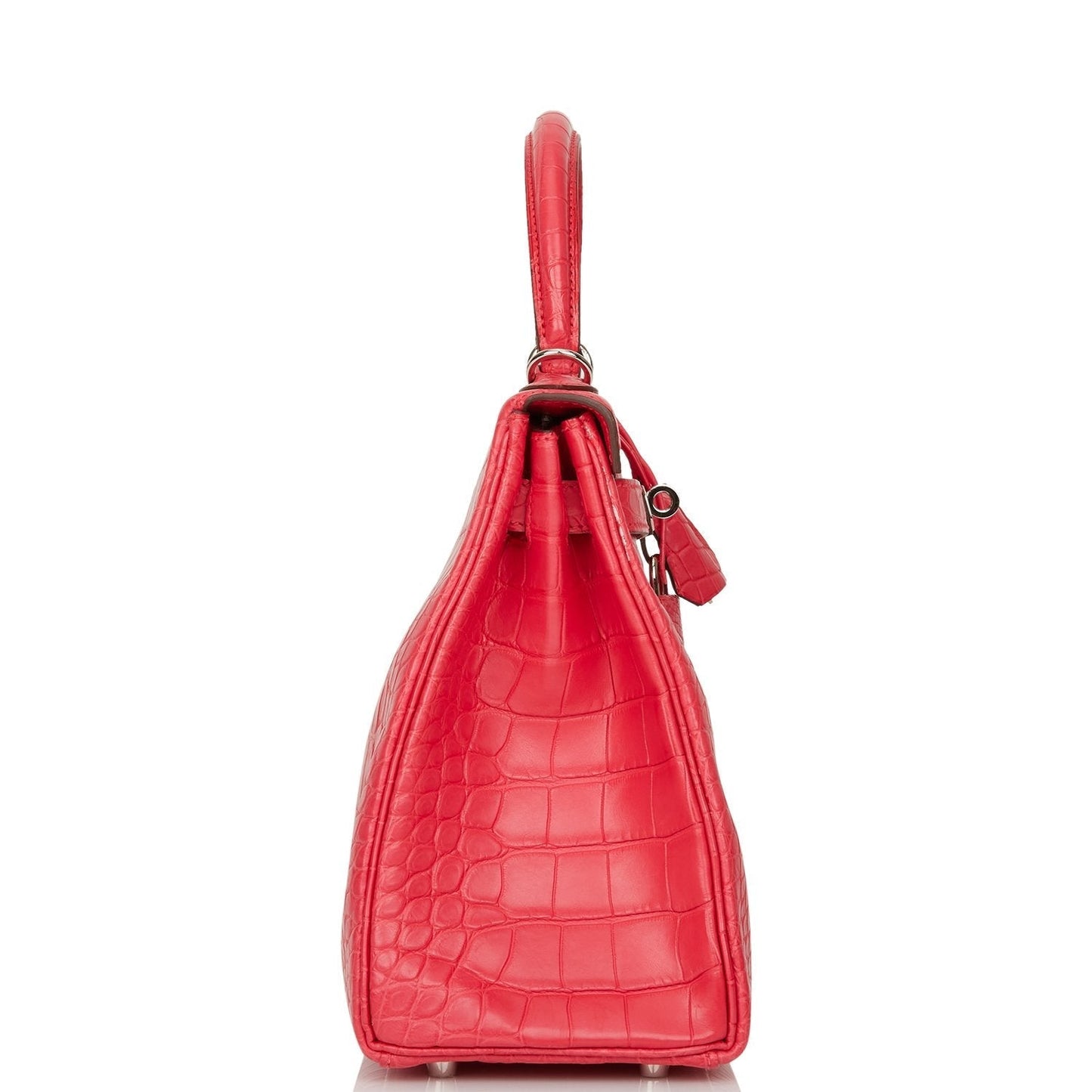 Hermes Kelly Retourne Rose Extreme Matte Alligator Palladium Travel Bag