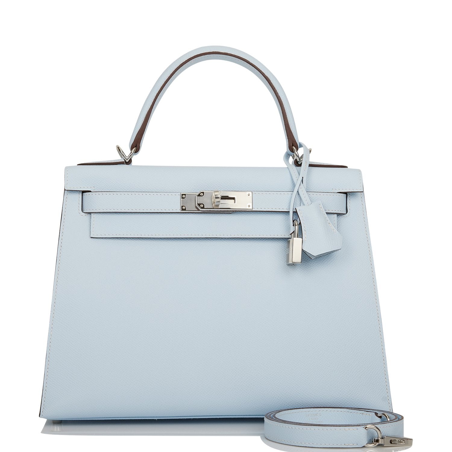 Hermes Kelly Sellier Bleu Brume Epsom Palladium Hardware Travel Bag