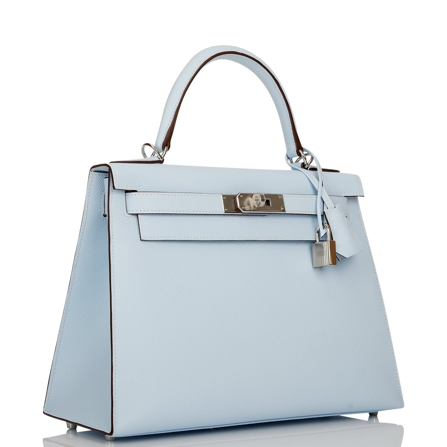 Hermes Kelly Sellier Bleu Brume Epsom Palladium Hardware Travel Bag
