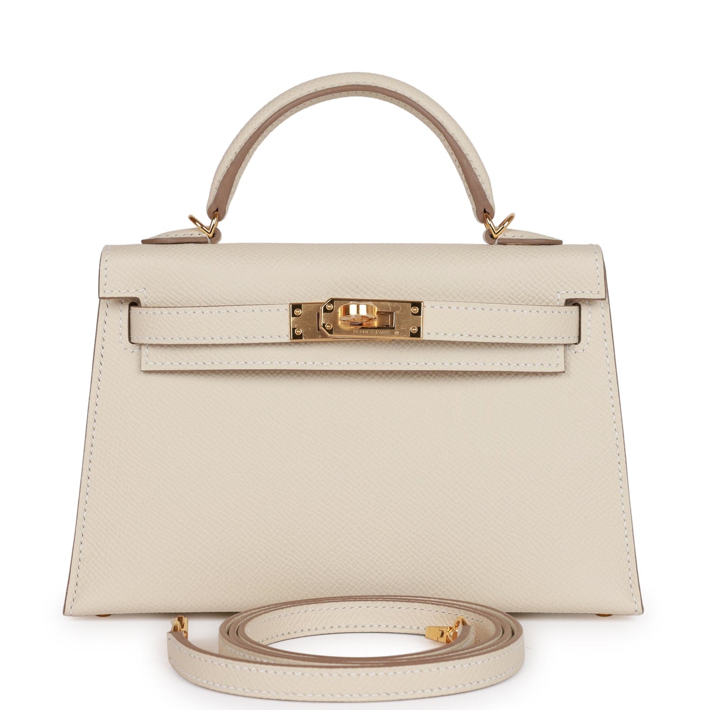 Hermes Kelly Sellier Craie Epsom Hardware Handbag Gold Travel Bag Epsom Gold Hardware
