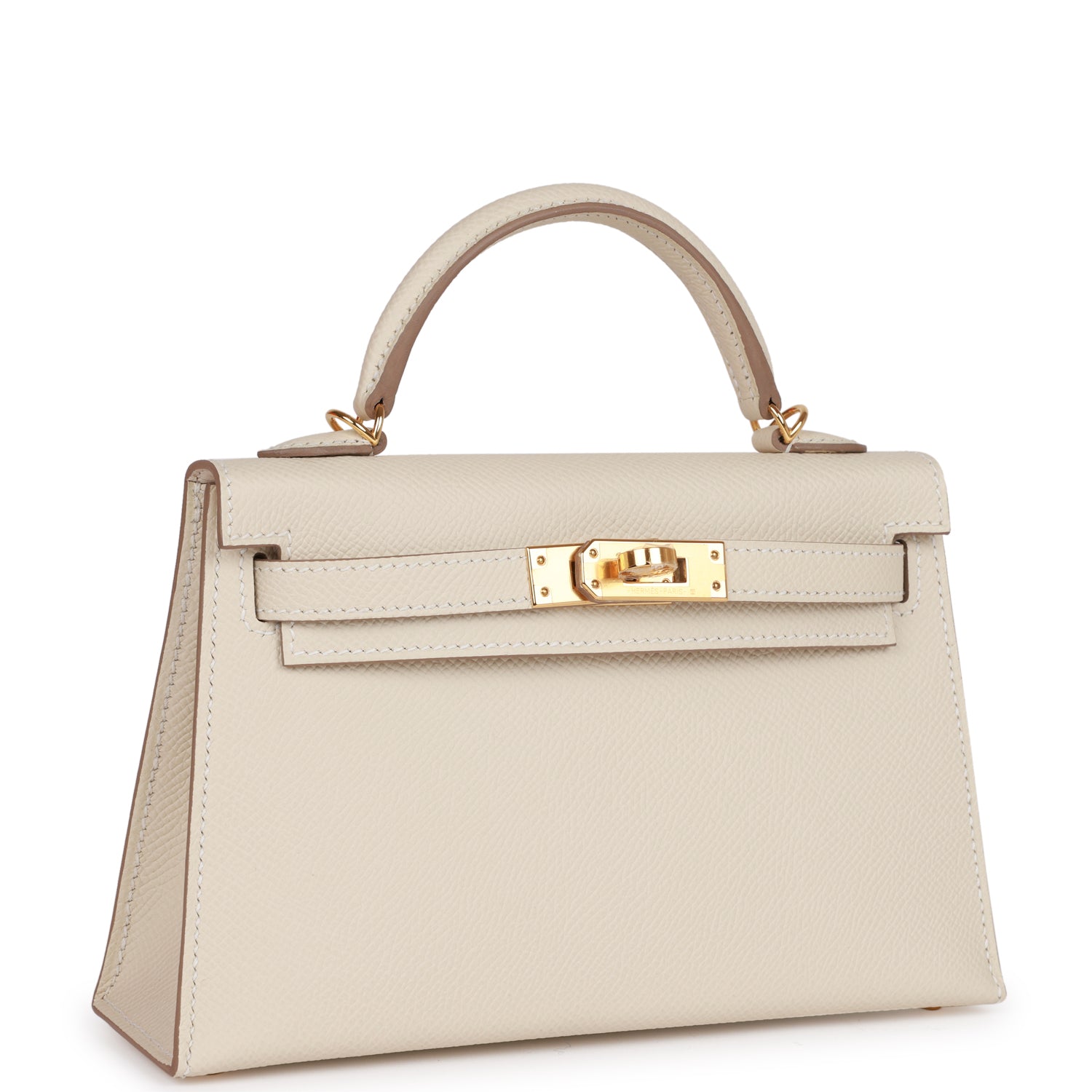 Hermes Kelly Sellier Craie Epsom Hardware Handbag Gold Travel Bag Epsom Gold Hardware