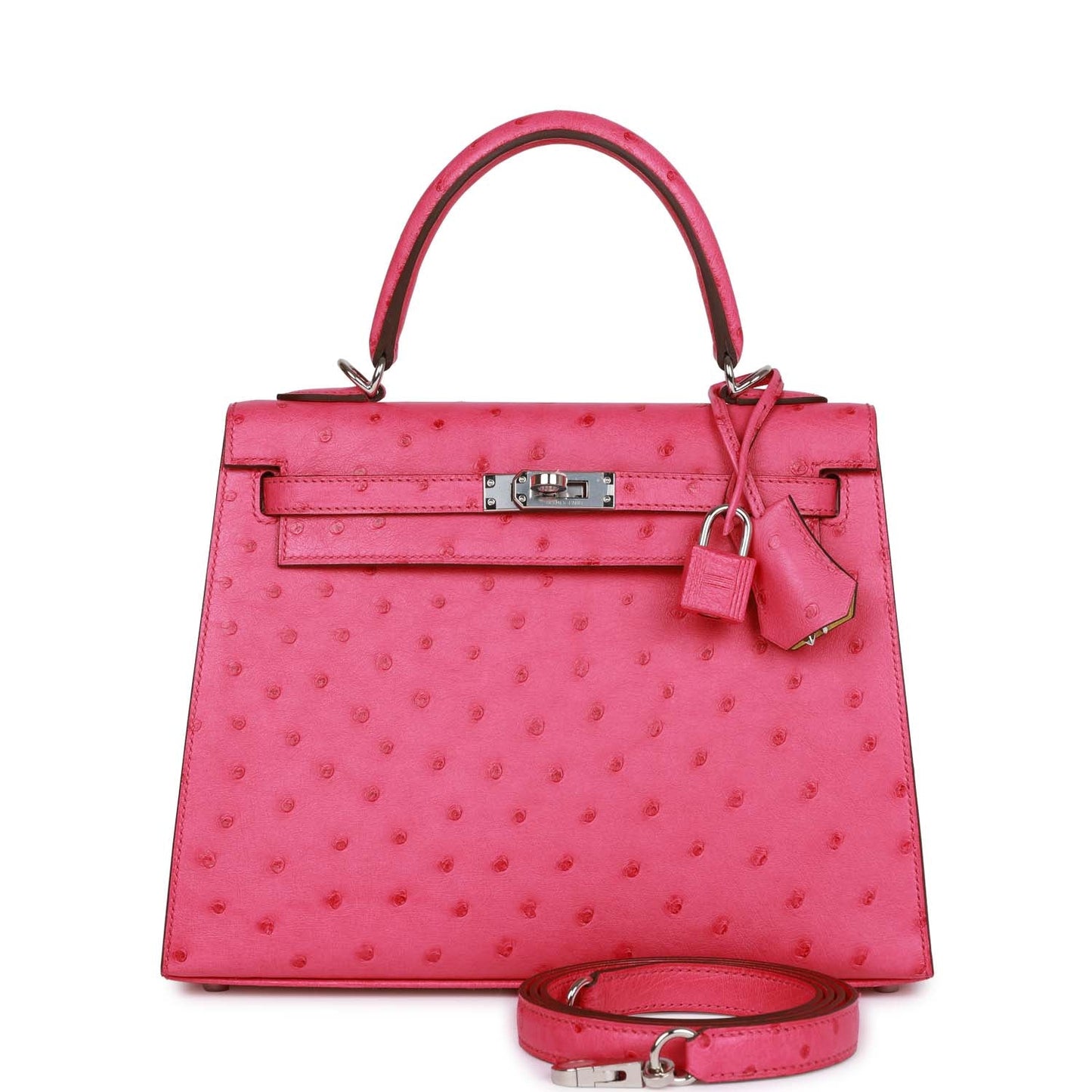 Hermes Kelly Sellier Rose Tyrien Verso Ostrich Palladium Travel Bag Payment 1