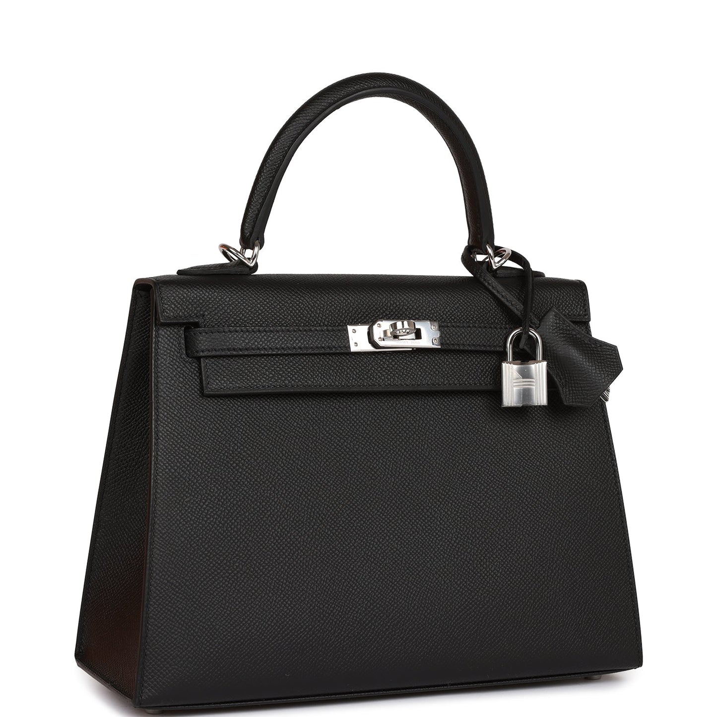 Hermes Kelly Sellier Epsom Palladium Hardware Handbag Black Travel Bag Hardware 6