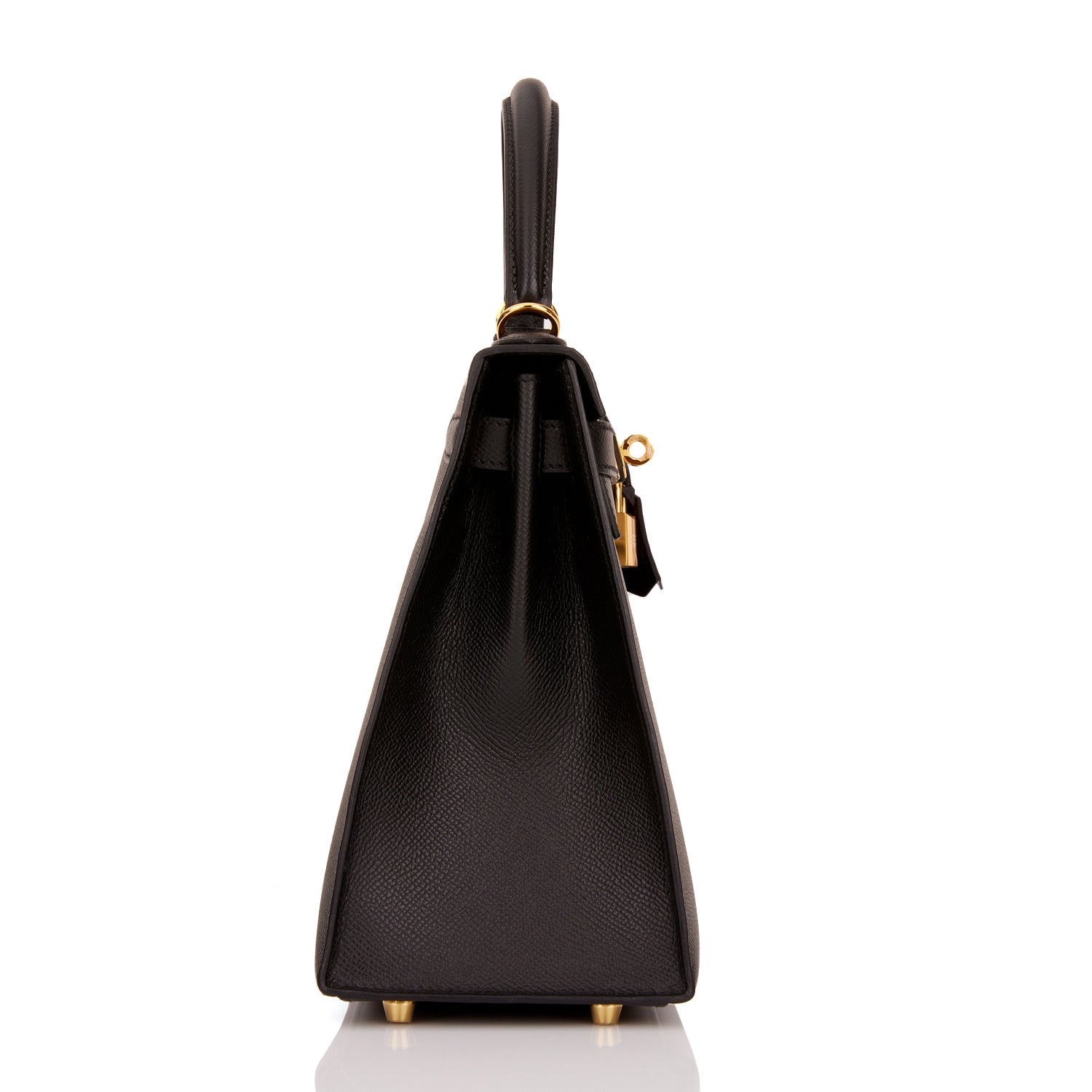 Hermes Kelly Sellier Epsom Hardware Handbag Black Gold Travel Bag Hardware 5