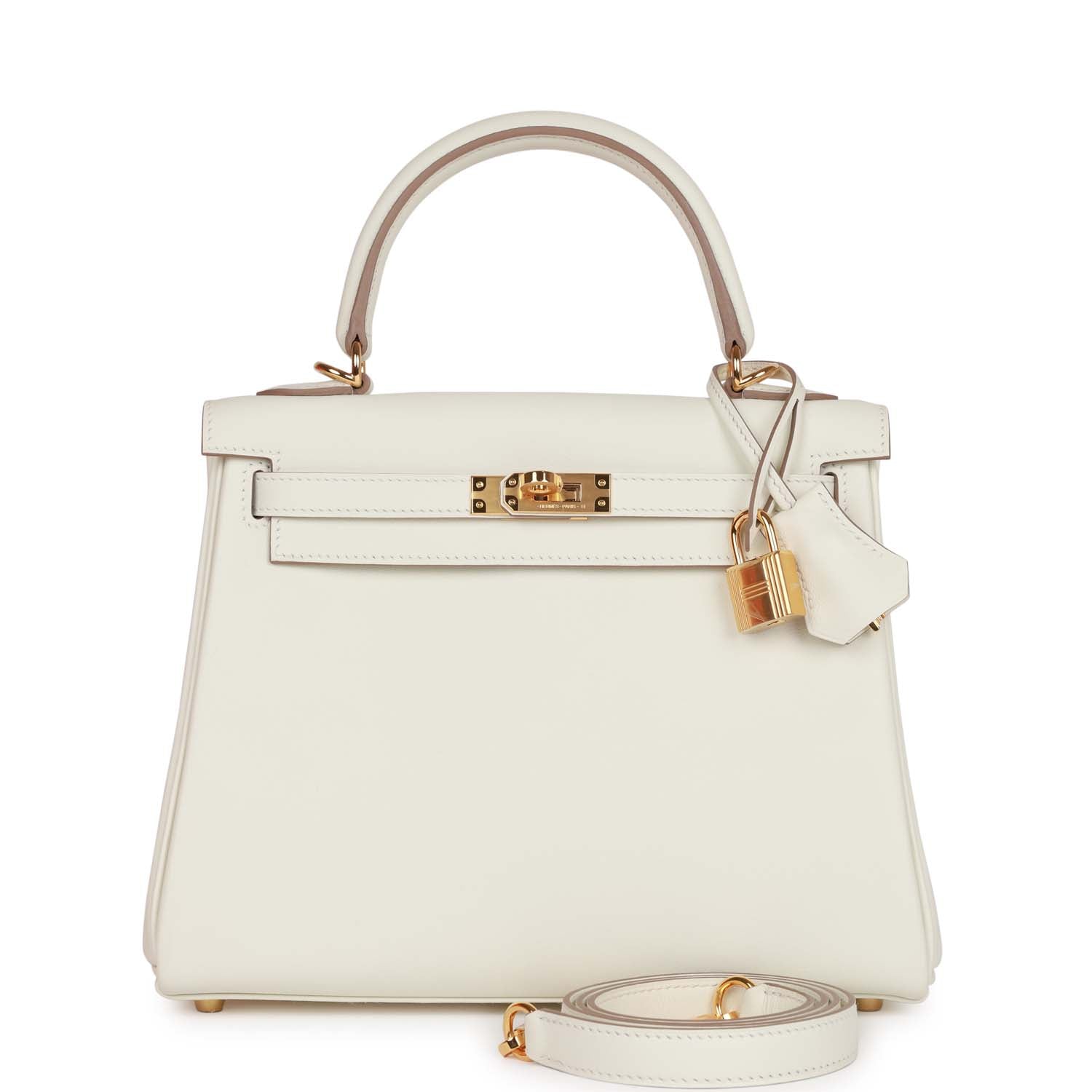 Hermes Kelly Retourne Mushroom Swift Hardware Handbag Gold Travel Bag