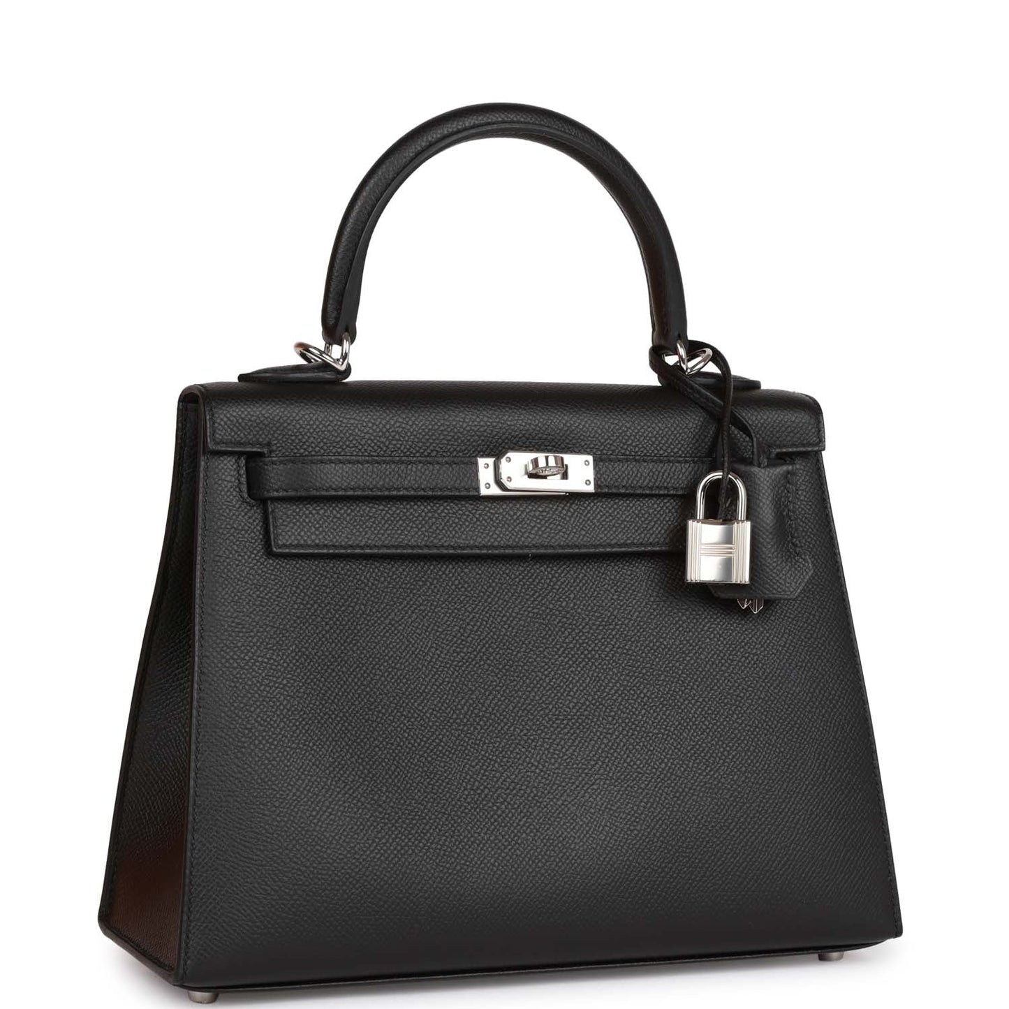 Hermes Kelly Sellier Epsom Palladium Hardware Handbag Black Travel Bag Hardware 7