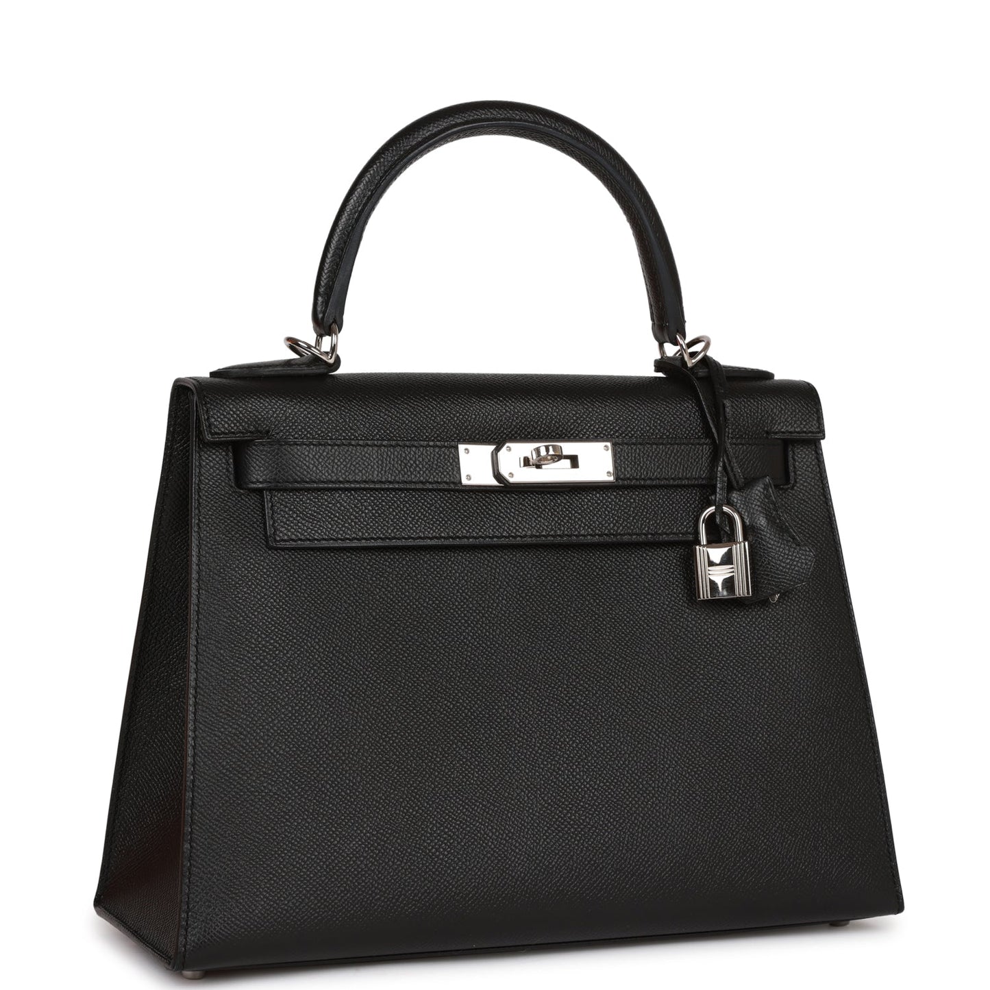 Hermes Kelly Sellier Epsom Palladium Hardware Handbag Black Travel Bag Hardware 4