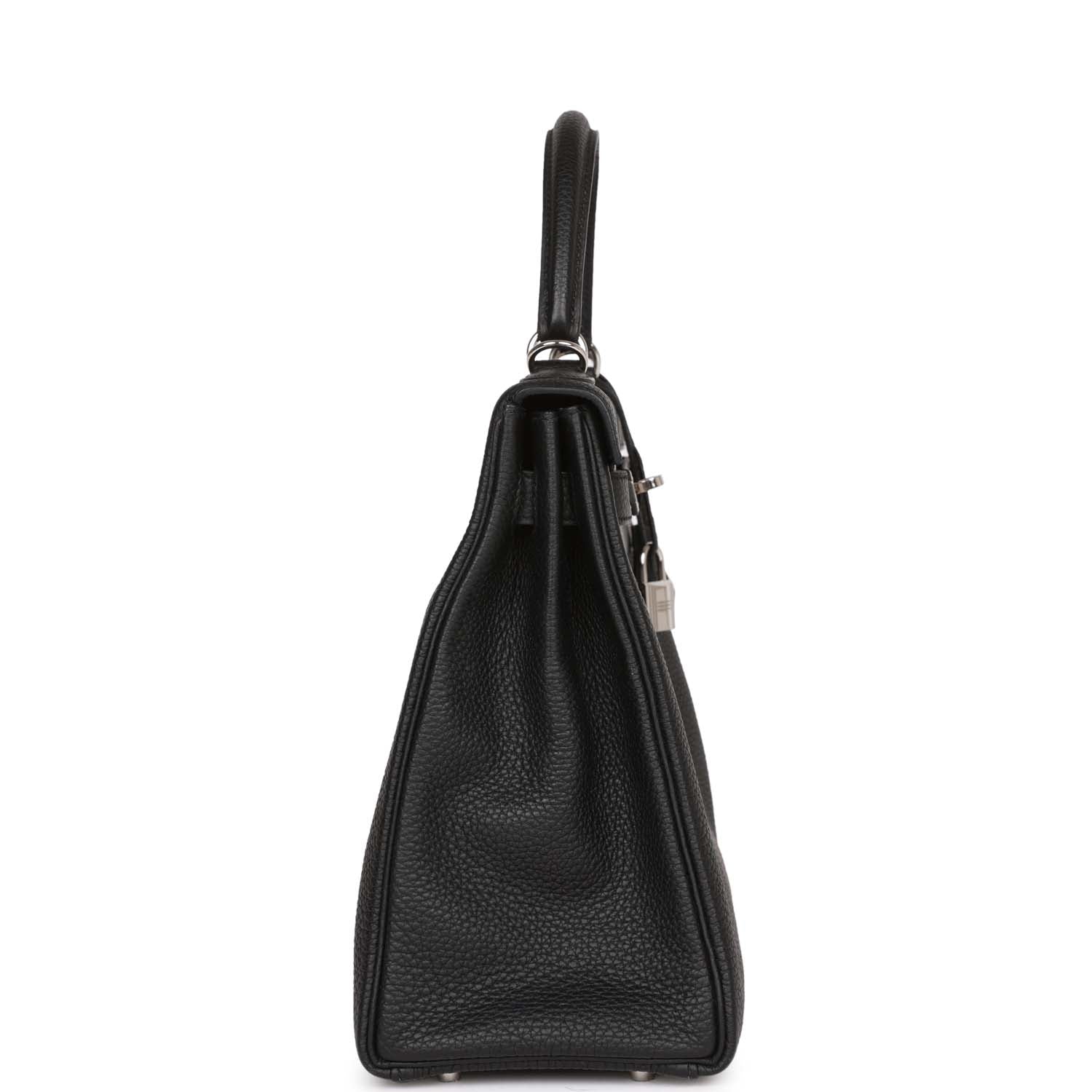 Hermes Kelly Retourne Togo Palladium Hardware Handbag Black Travel Bag Hardware 5