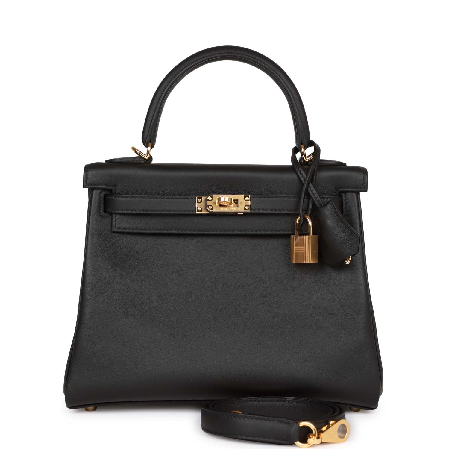 Hermes Kelly Retourne Swift Hardware Handbag Black Gold Travel Bag Hardware 1