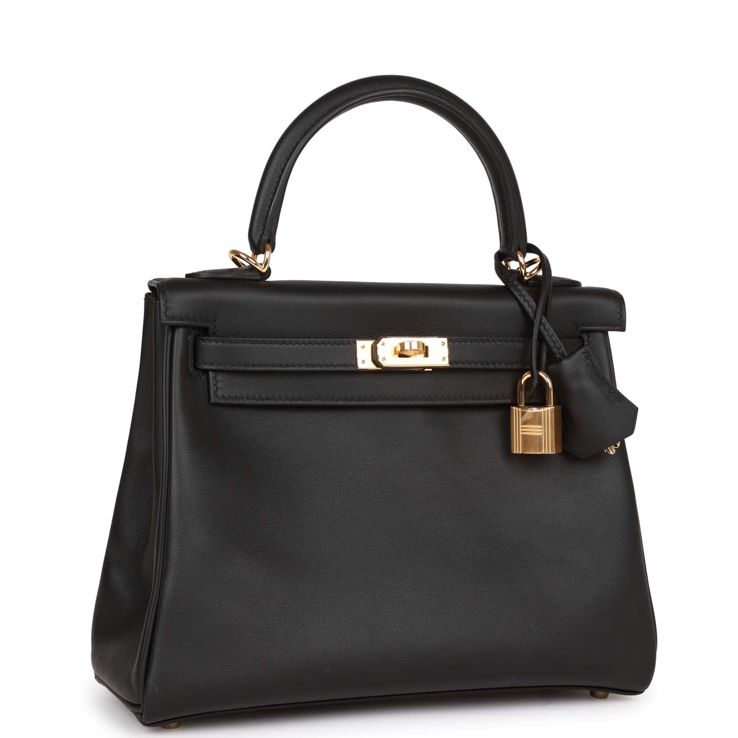 Hermes Kelly Retourne Swift Hardware Handbag Black Gold Travel Bag Hardware 1