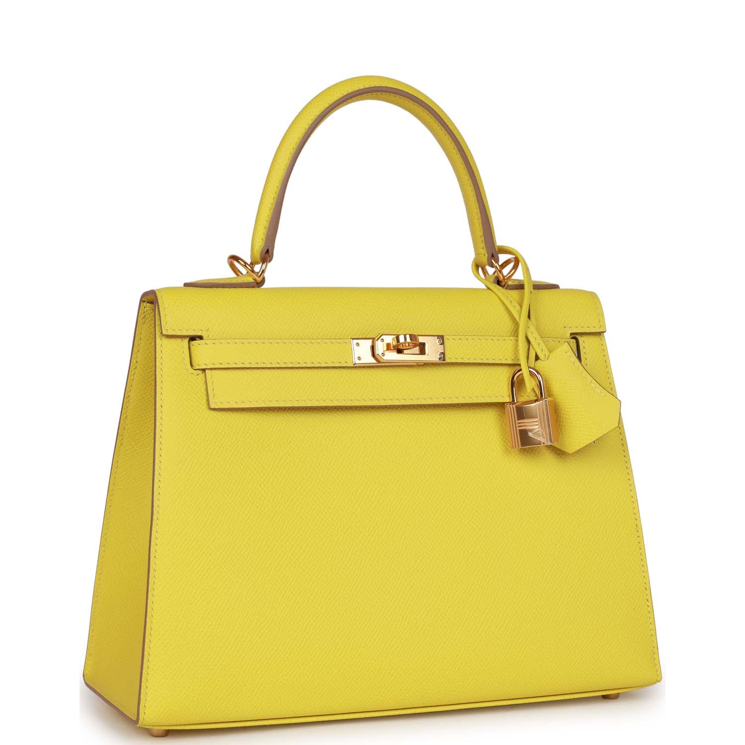 Hermes Kelly Lime Epsom Hardware Handbag Gold Travel Bag