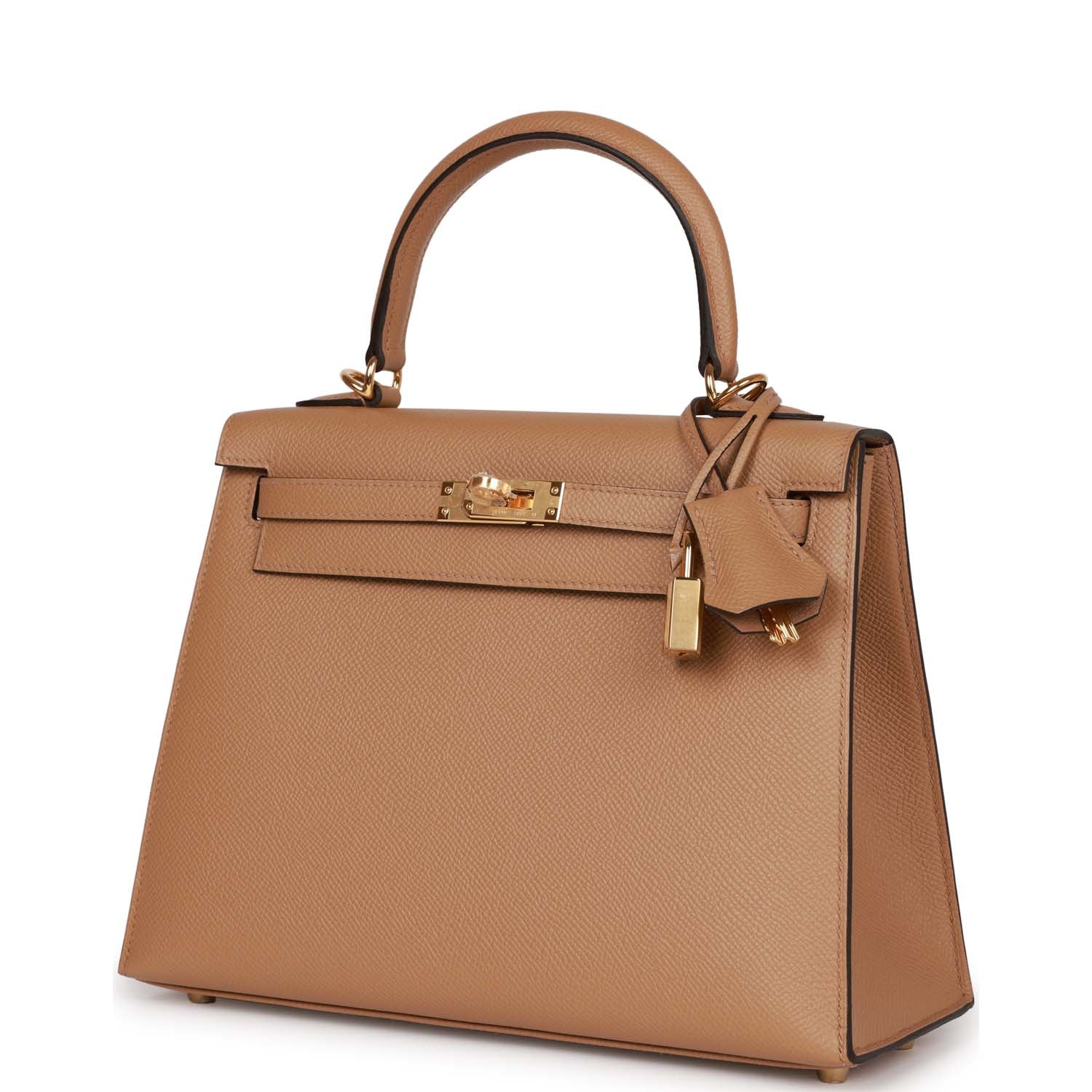 Hermes Kelly Sellier Chai Epsom Hardware Handbag Gold Travel Bag