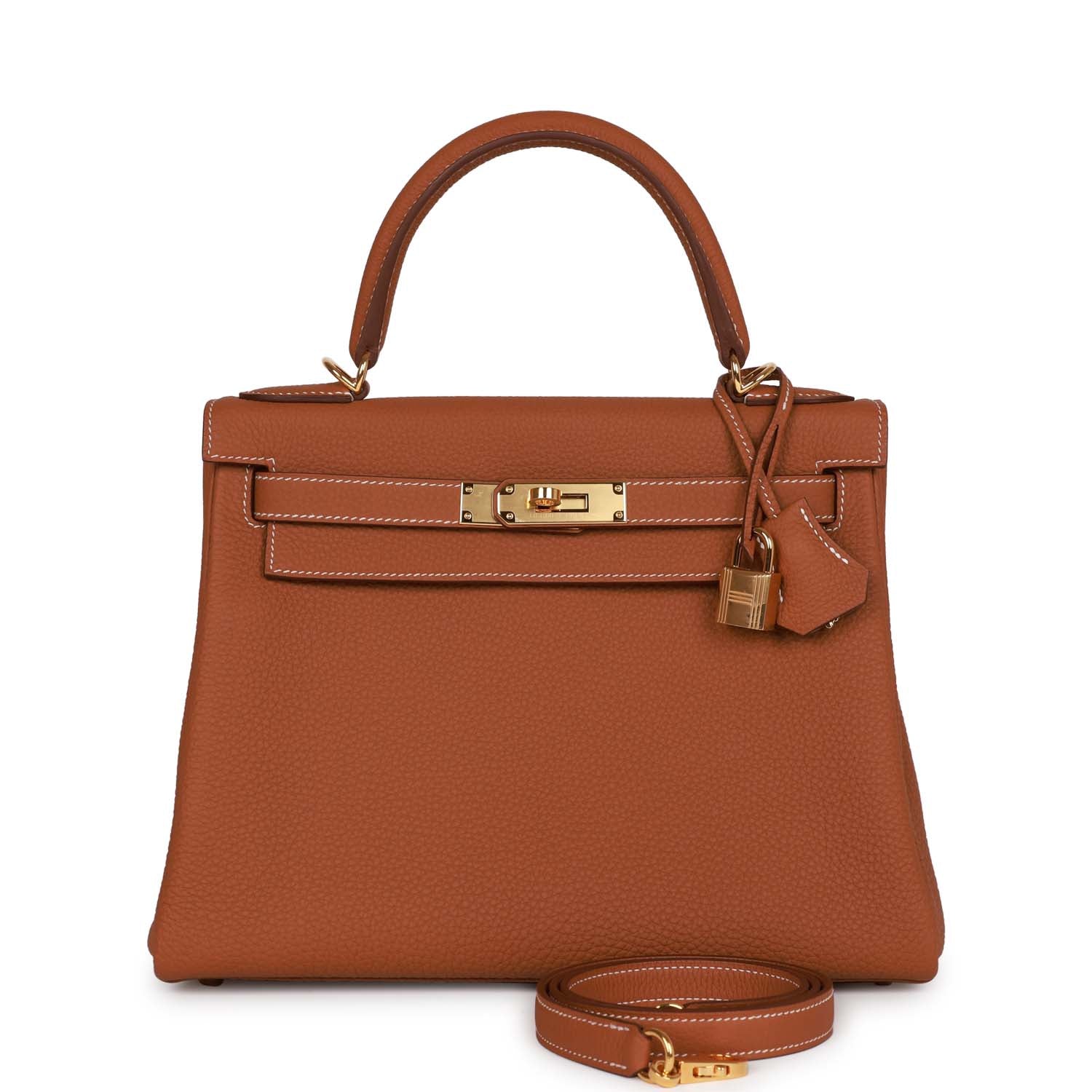 Hermes Kelly Retourne Togo Hardware Handbag Gold Travel Bag Gold Hardware