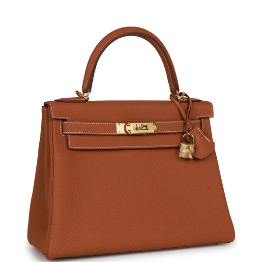 Hermes Kelly Retourne Togo Hardware Handbag Gold Travel Bag Gold Hardware