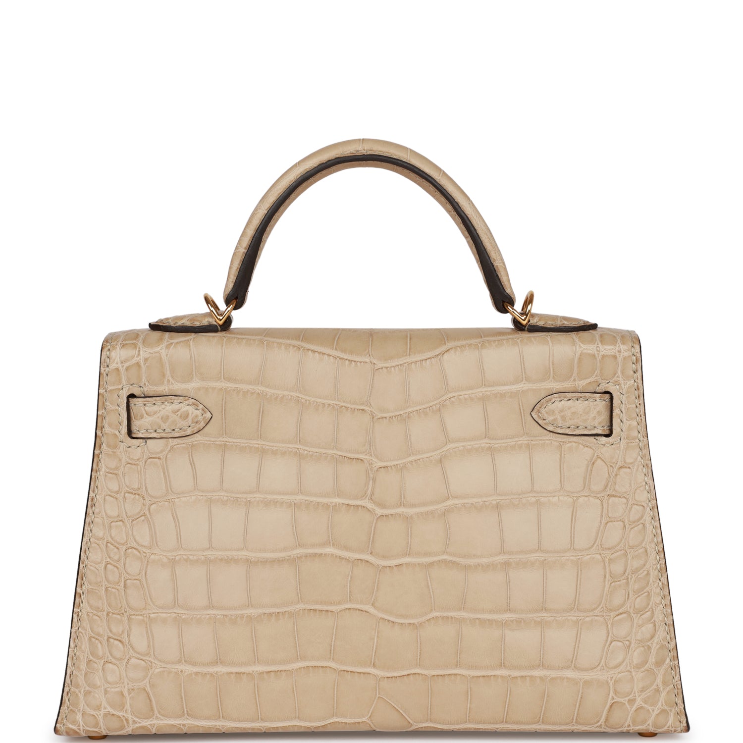 Hermes Kelly Trench Matte Alligator Mississippiensis Hardware Handbag Gold Travel Bag