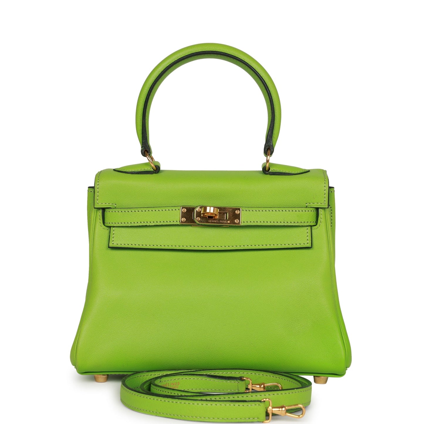 Hermes Kelly Retourne Vert Cru Gulliver Hardware Handbag Gold Travel Bag