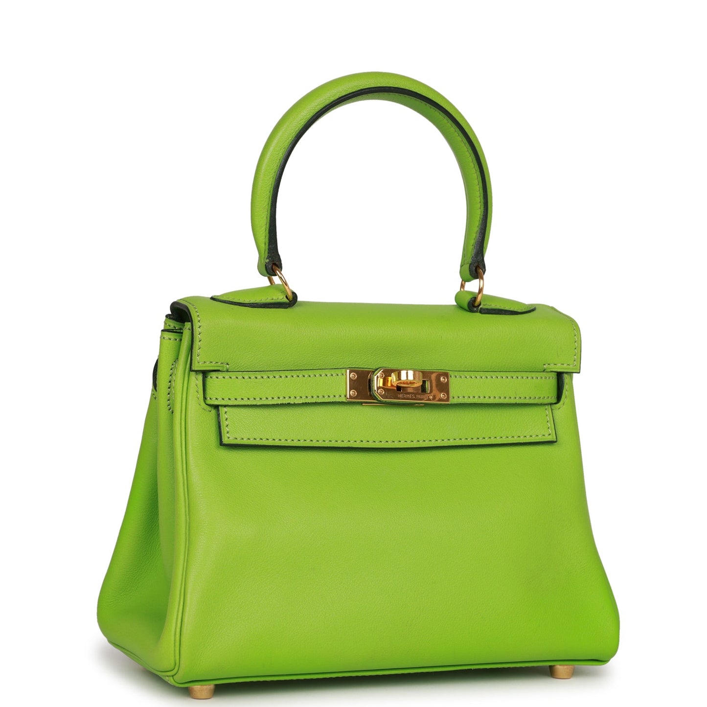 Hermes Luxury Kelly Retourne Vert Cru Gulliver Hardware Gold Travel Bag