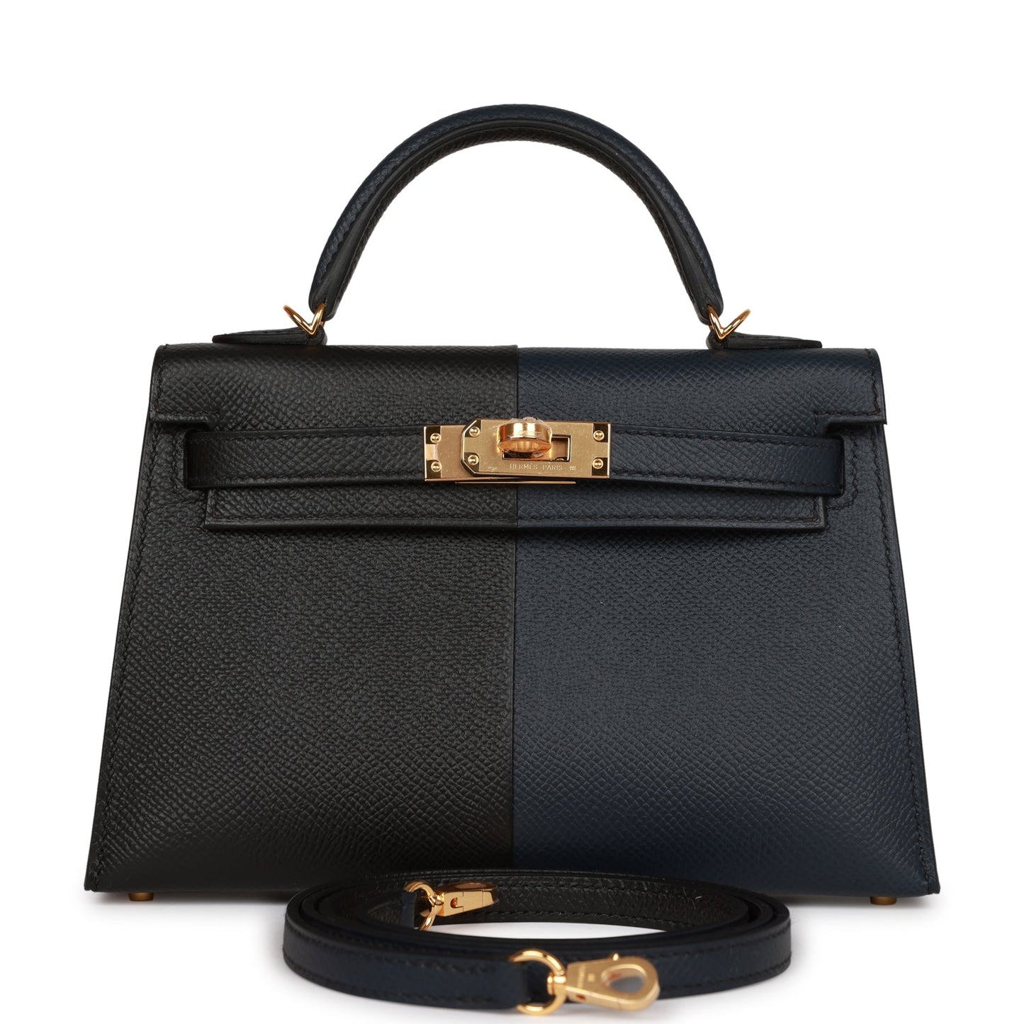 Hermes Kelly Sellier Bleu Indigo And Rouge Cas Black Gold Travel Bag