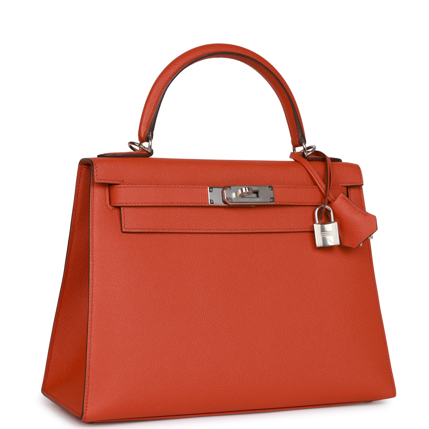 Hermes Kelly Sellier Terre Battue Epsom Palladium Hardware Handbag Travel Bag