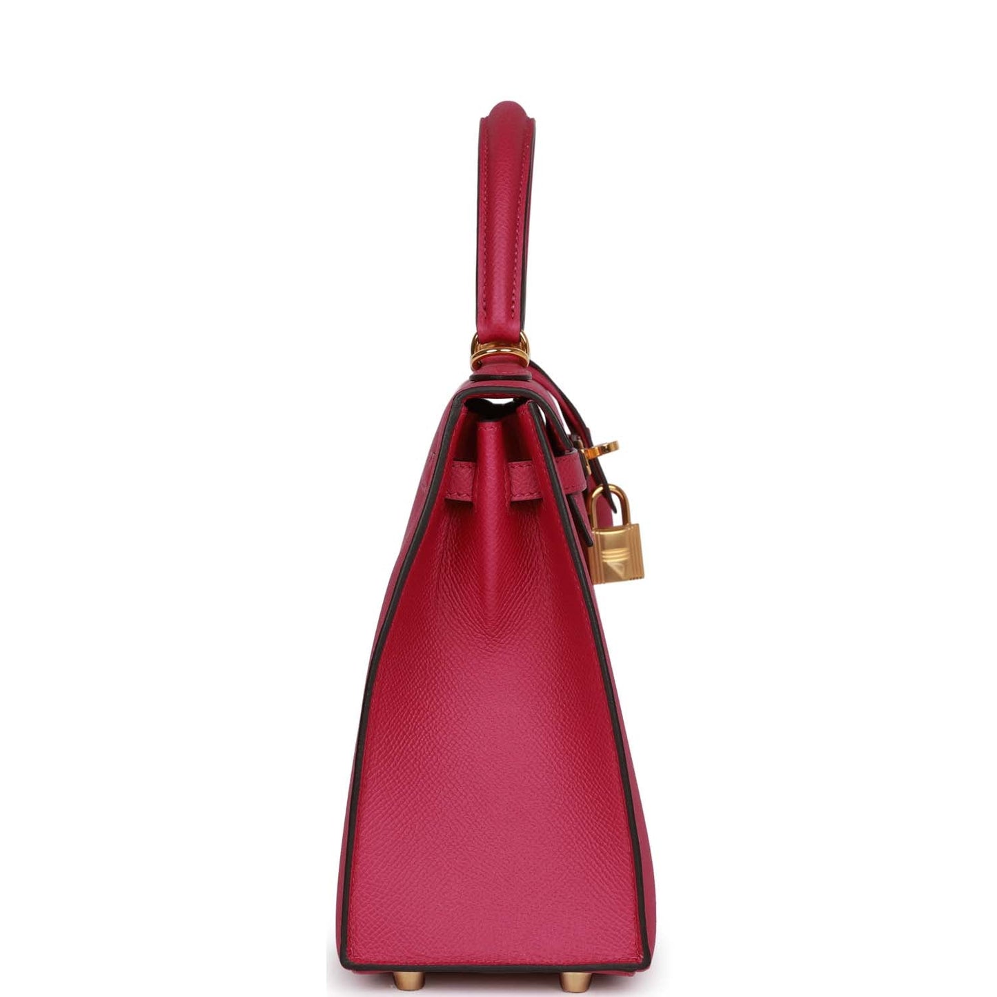 Hermes Kelly Sellier Rose Pourpre Epsom Hardware Handbag Gold Travel Bag