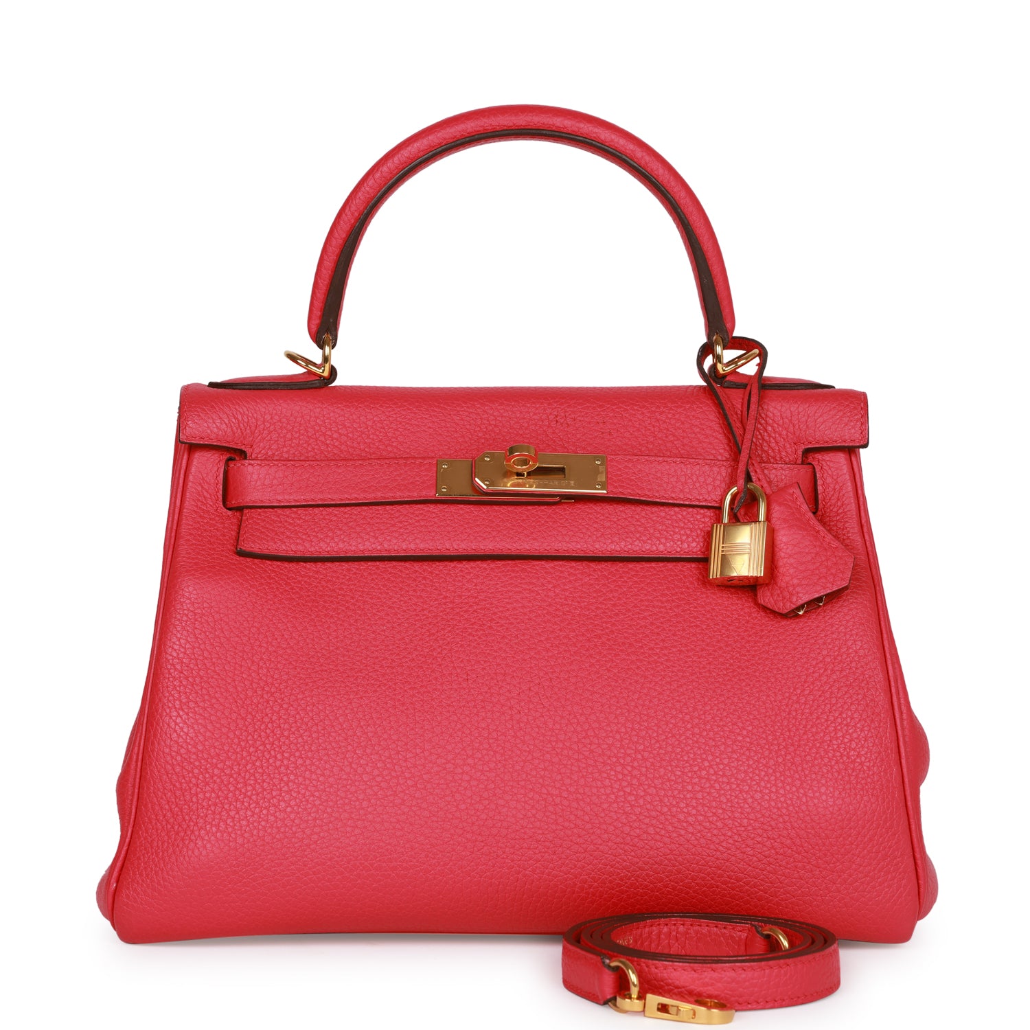 Hermes Kelly Retourne Rose Extreme Clemence Hardware Handbag Gold Travel Bag