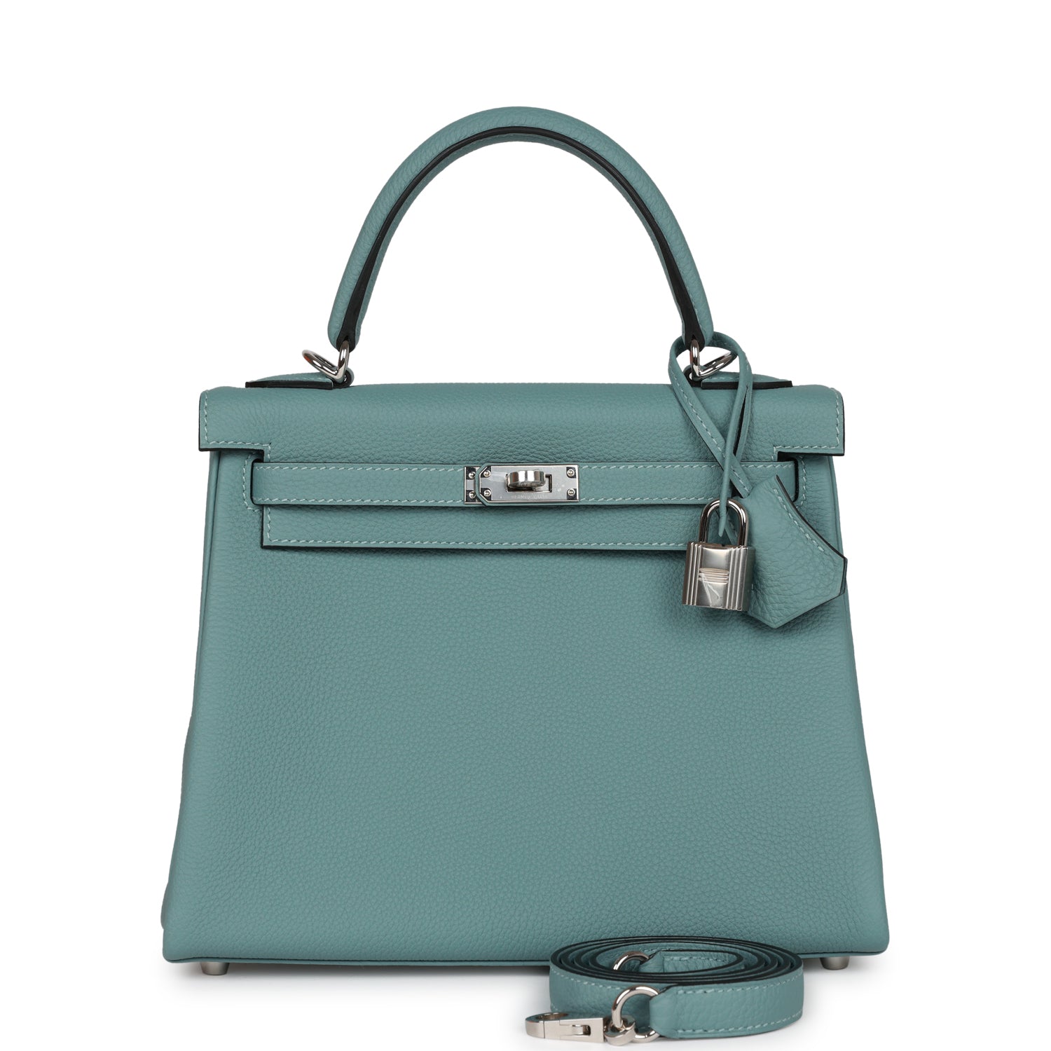 Hermes Kelly Retourne Ciel Togo Palladium Hardware Handbag Travel Bag