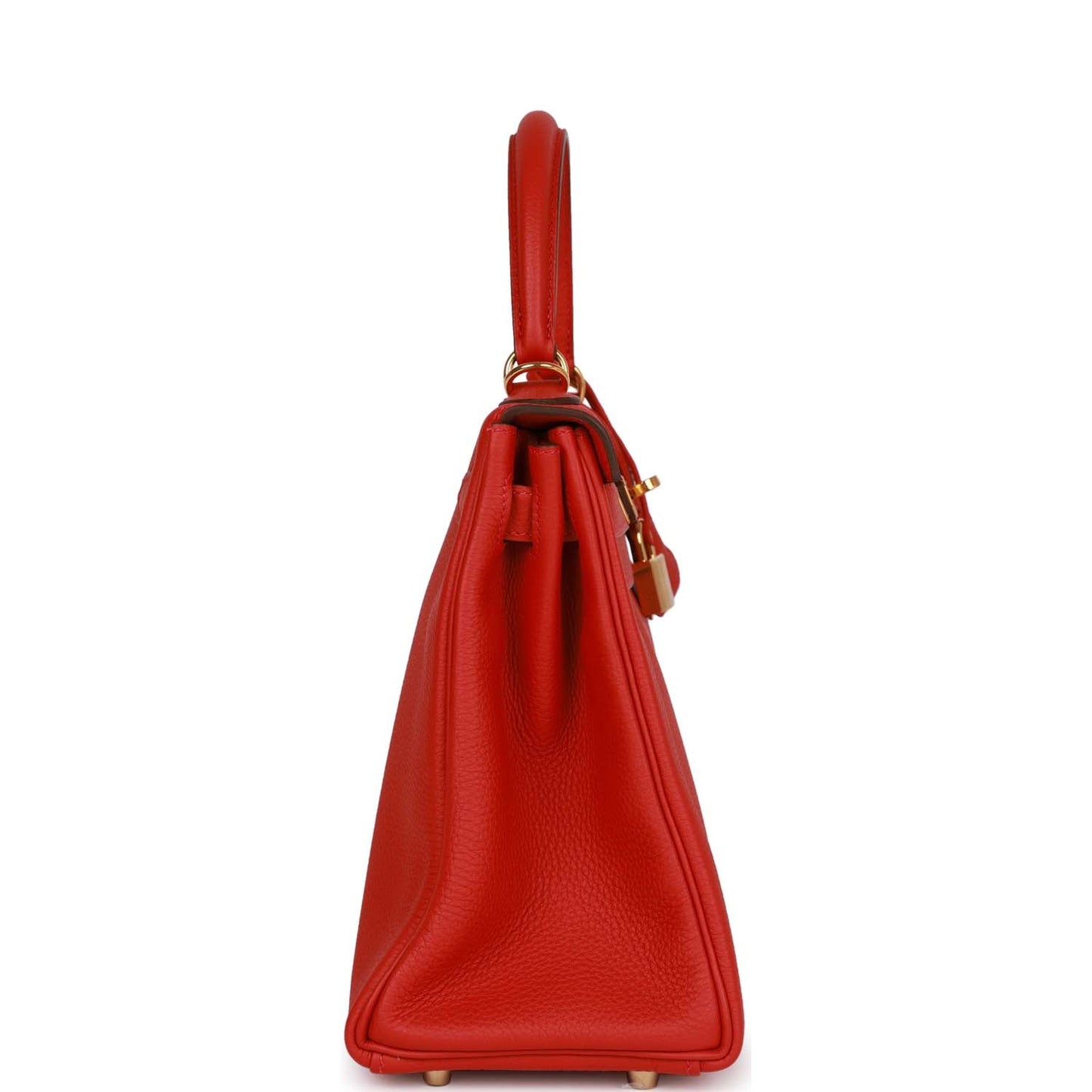 Hermes Kelly Retourne Rouge Cas Ue Togo Hardware Handbag Gold Travel Bag